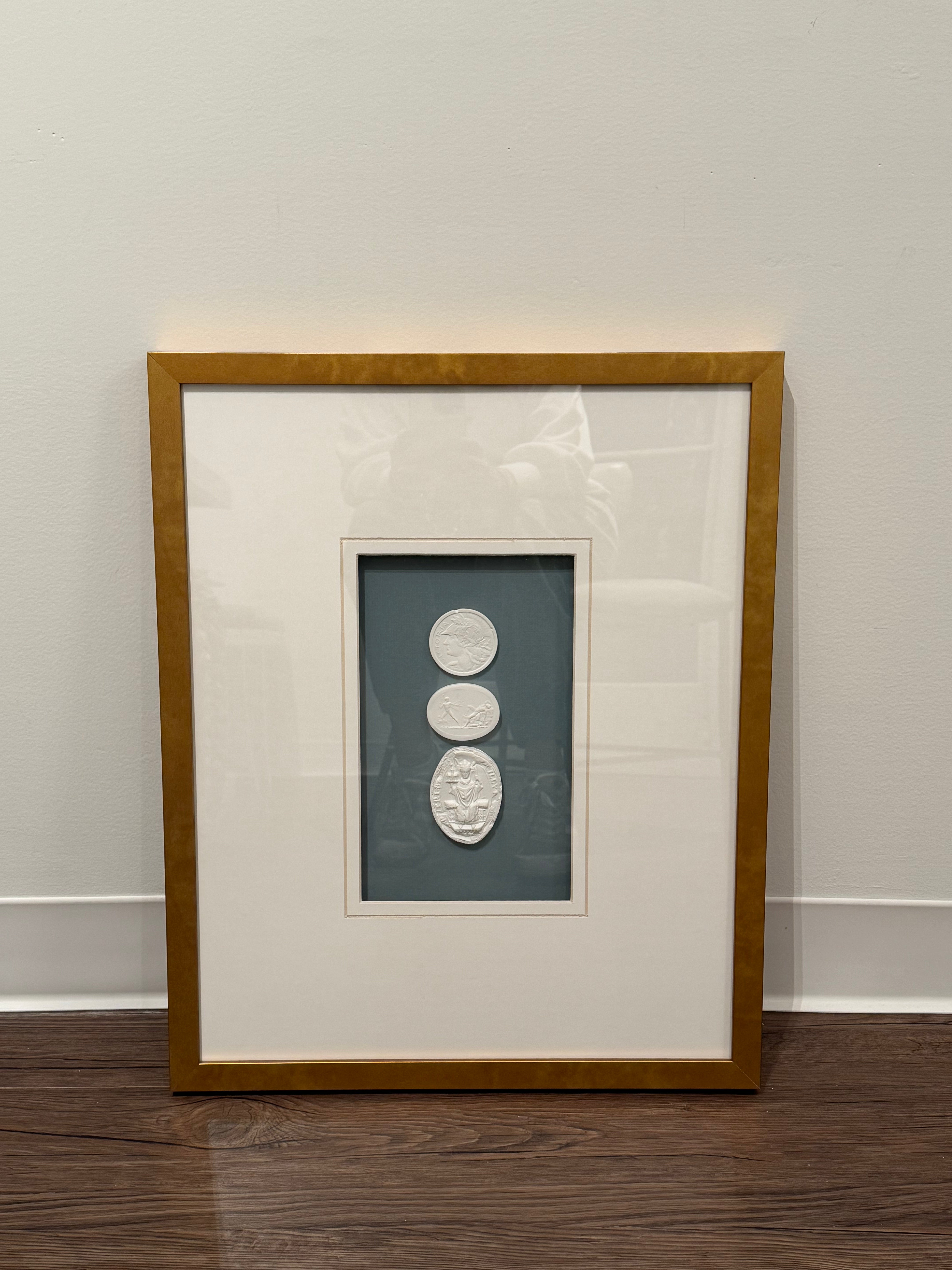 Multiple Intaglios with Blue Background