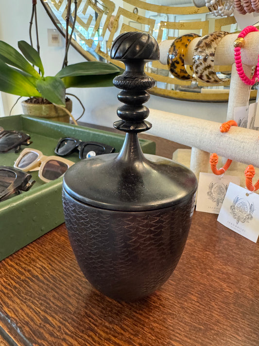 Turned Wood Lidded Vessel