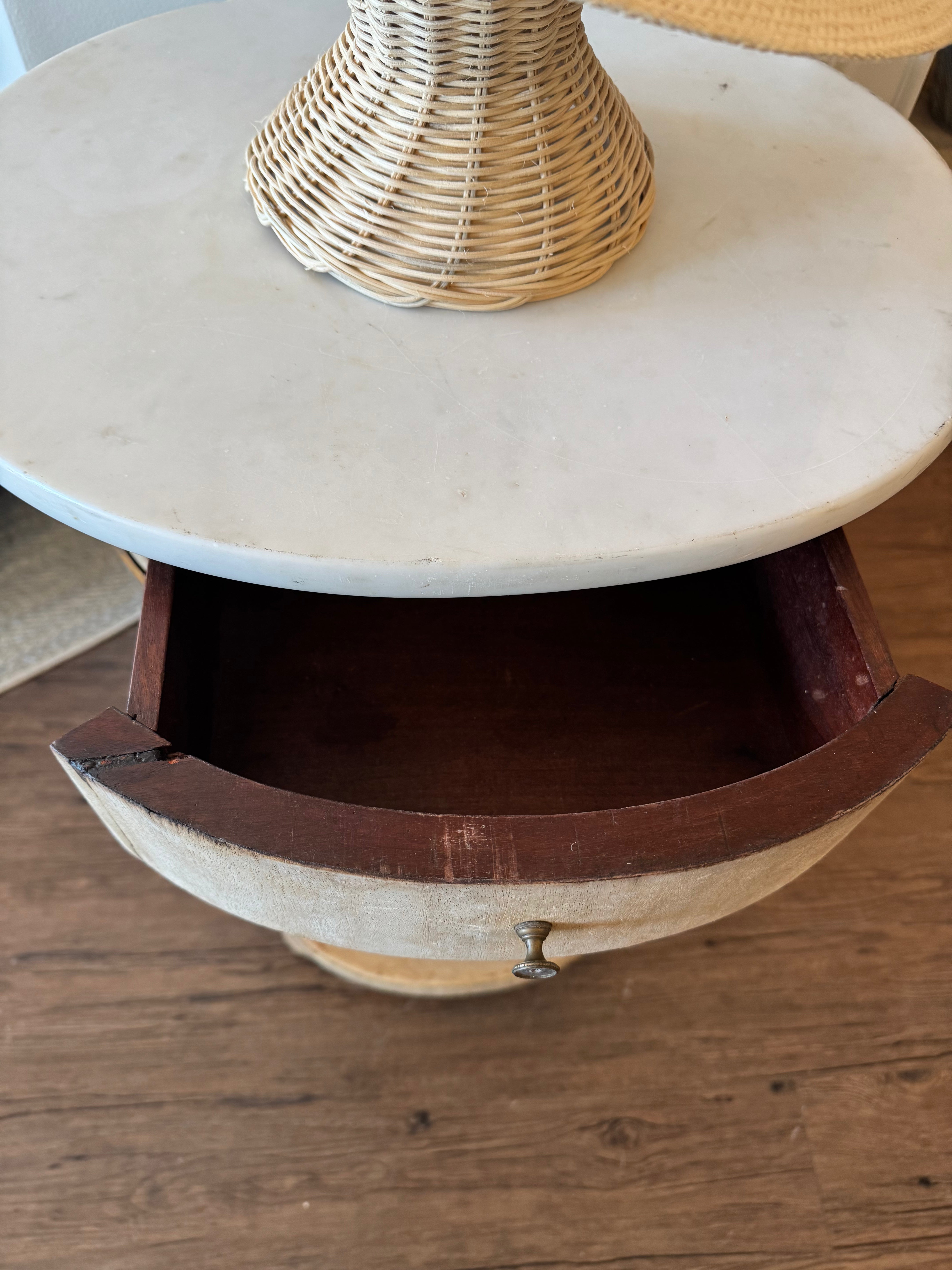 Antique Oval Bedside Table