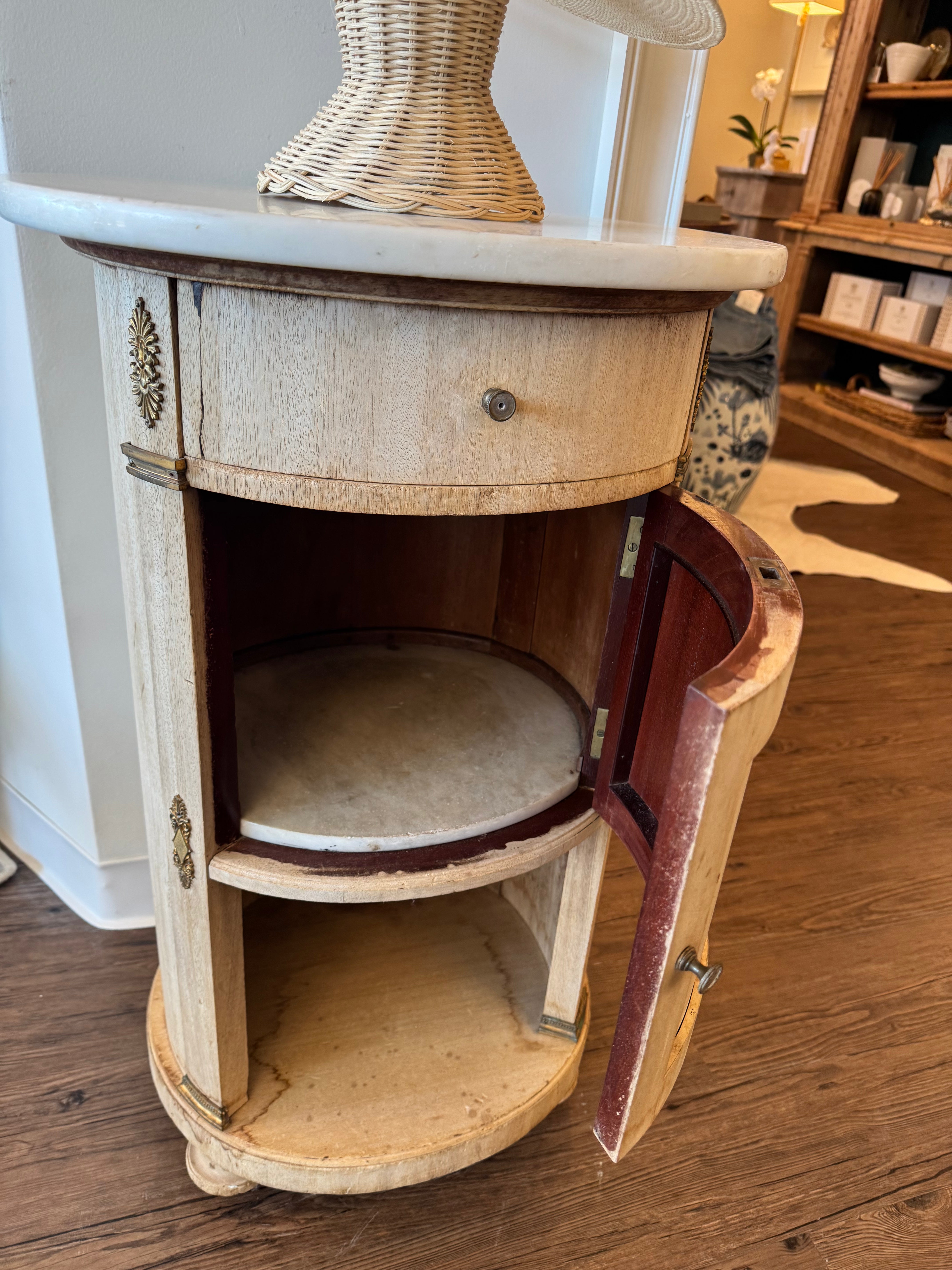 Antique Oval Bedside Table