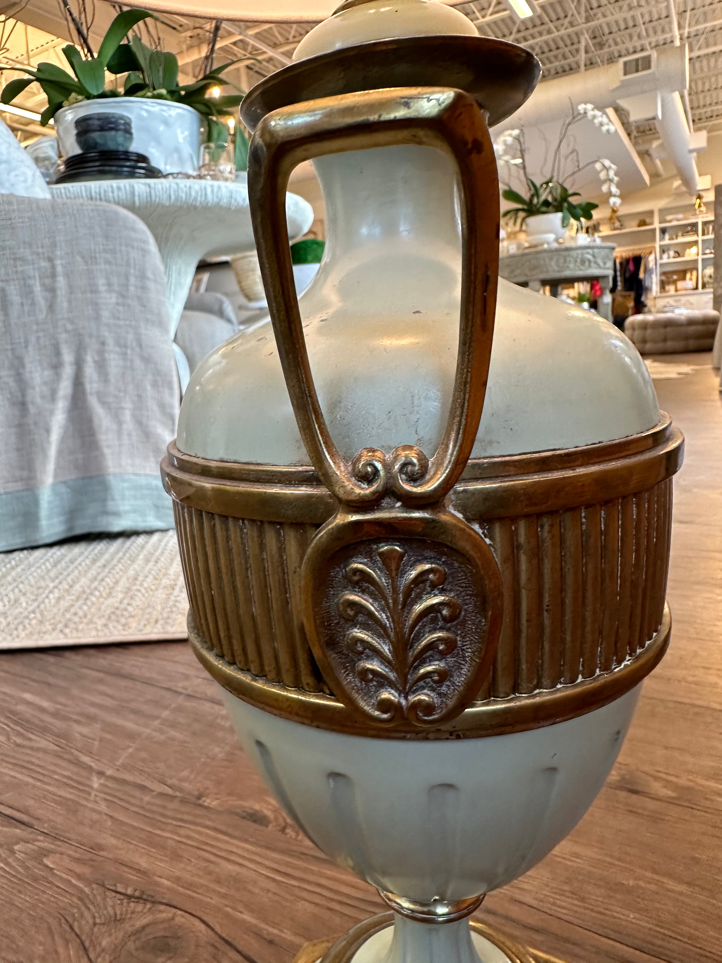 Antique Green Vessel Lamp