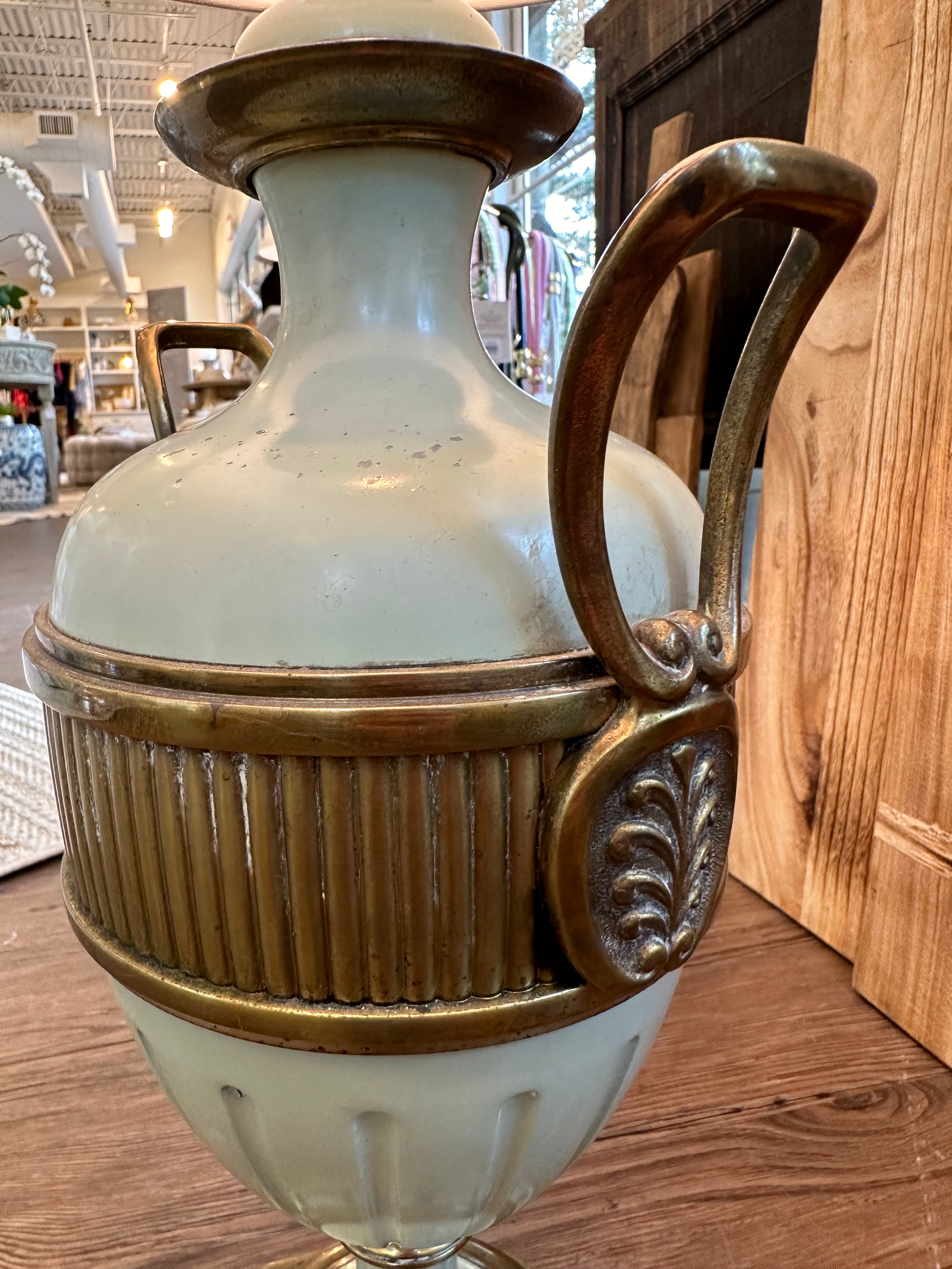 Antique Green Vessel Lamp