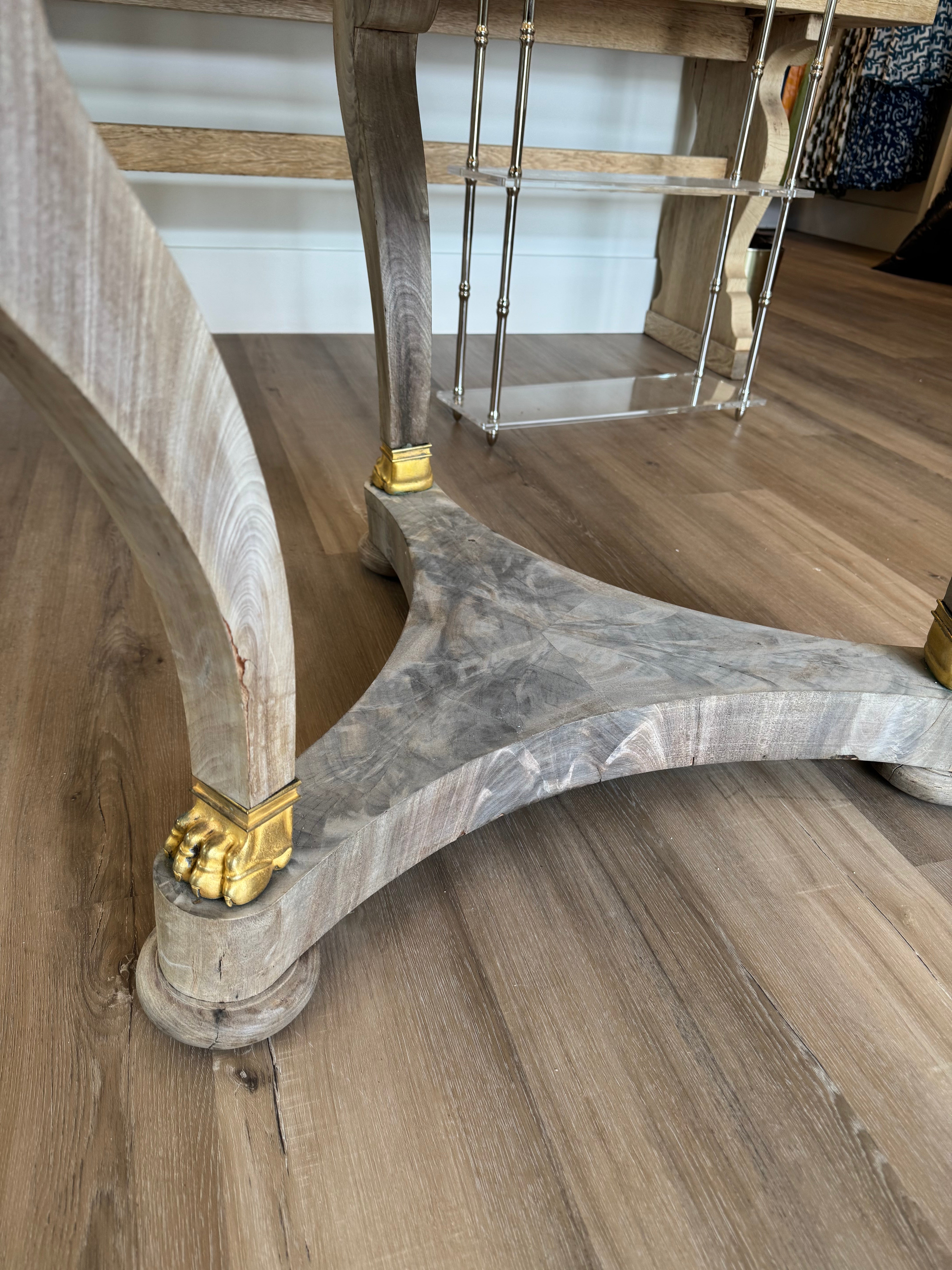 Round French Table with Marble Top