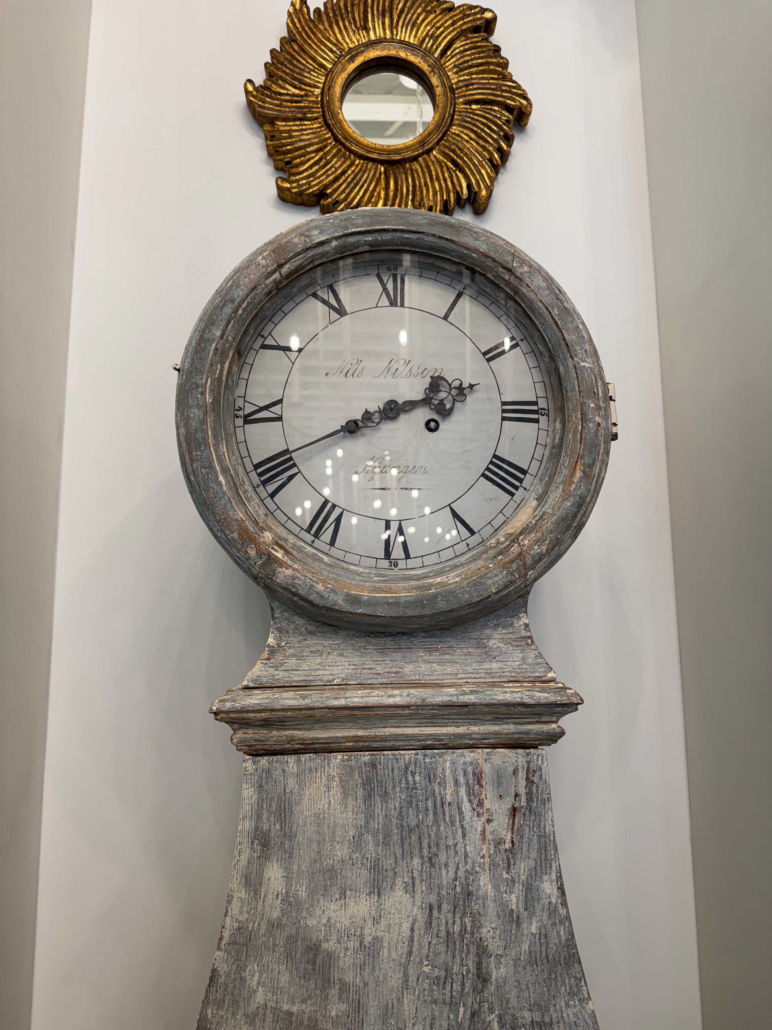 Mora Clock Blue and Grey