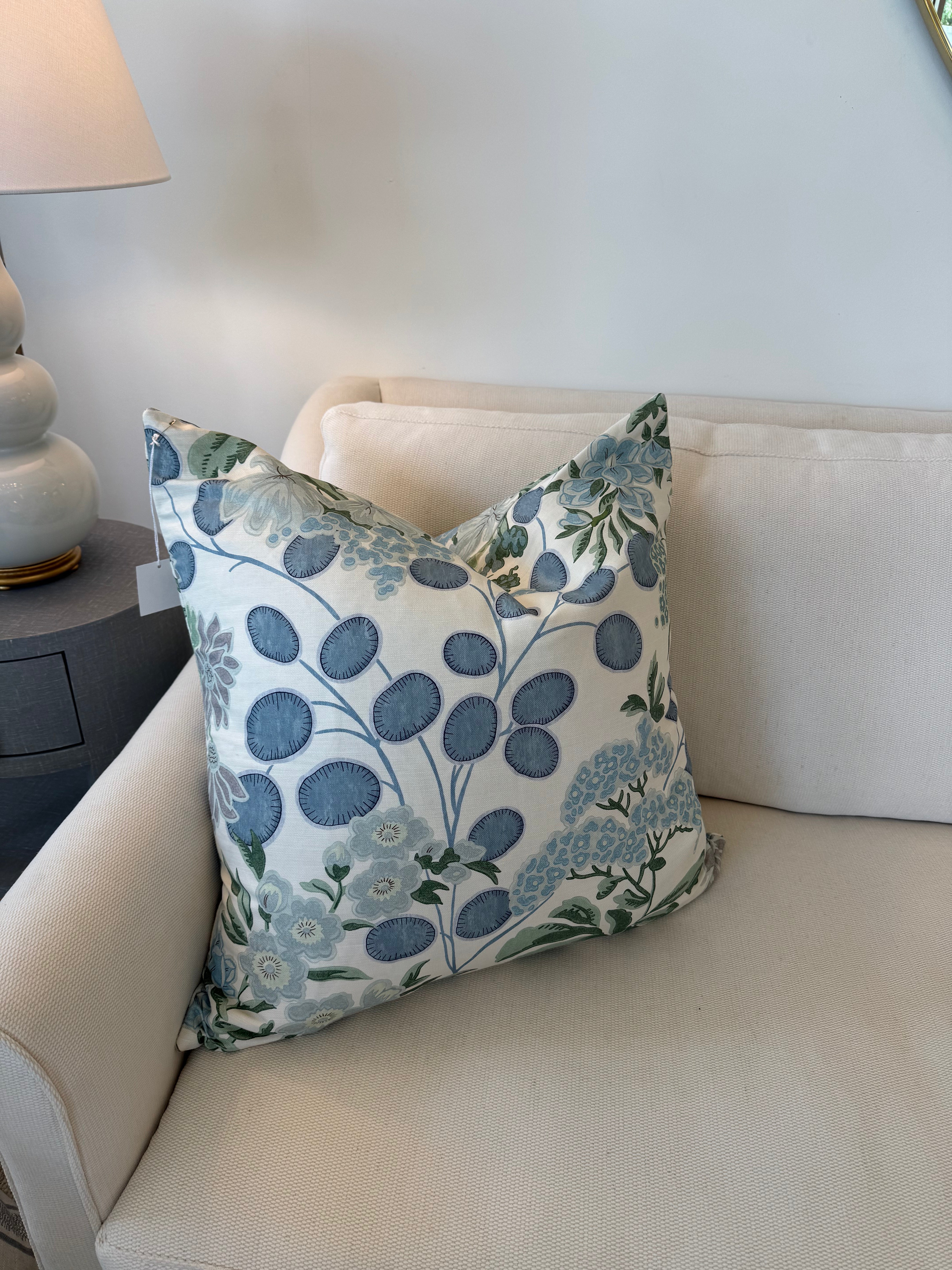 Thibaut Meadow and Lavender and Blue Custom Pillow