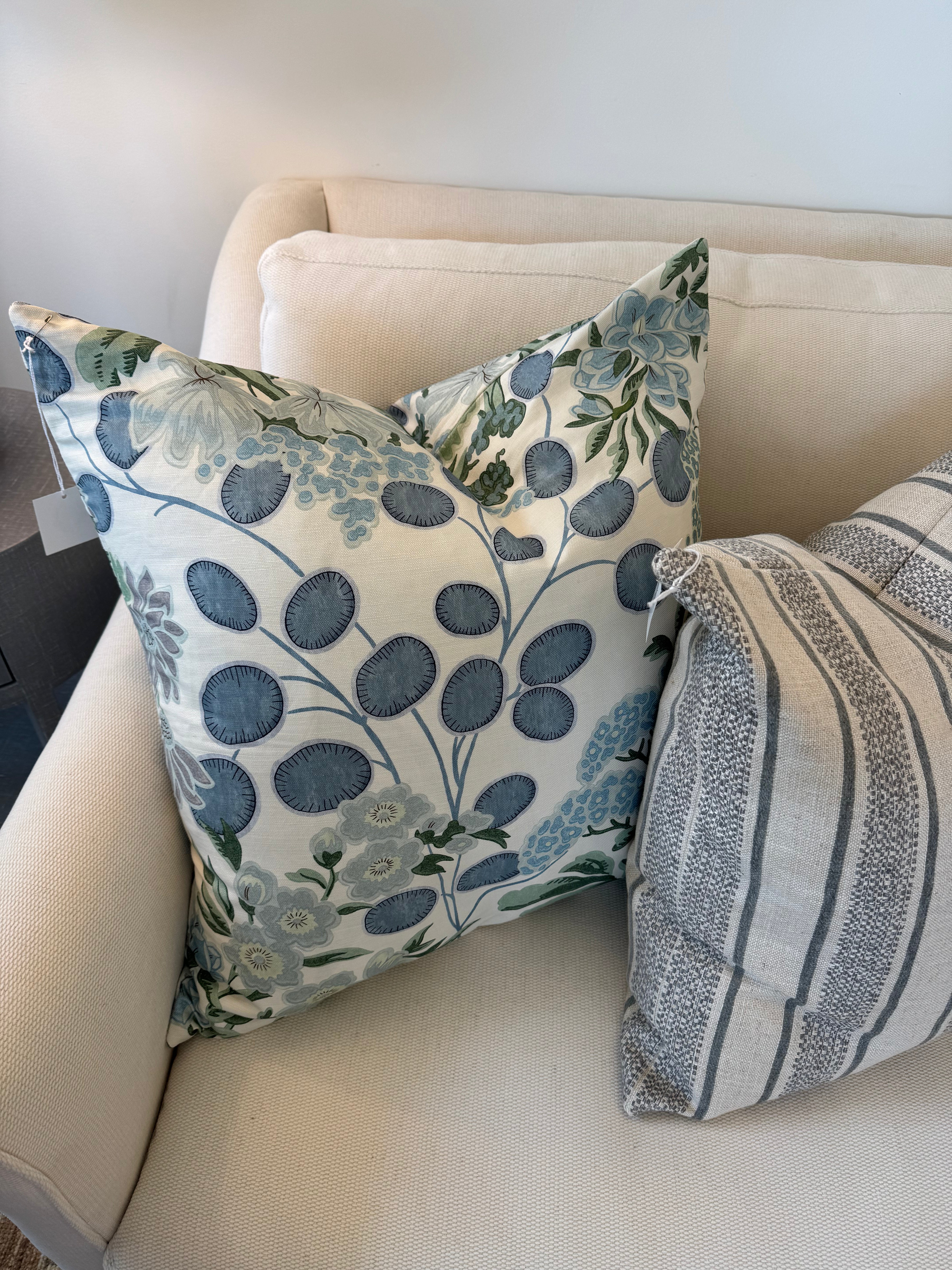 Thibaut Meadow and Lavender and Blue Custom Pillow