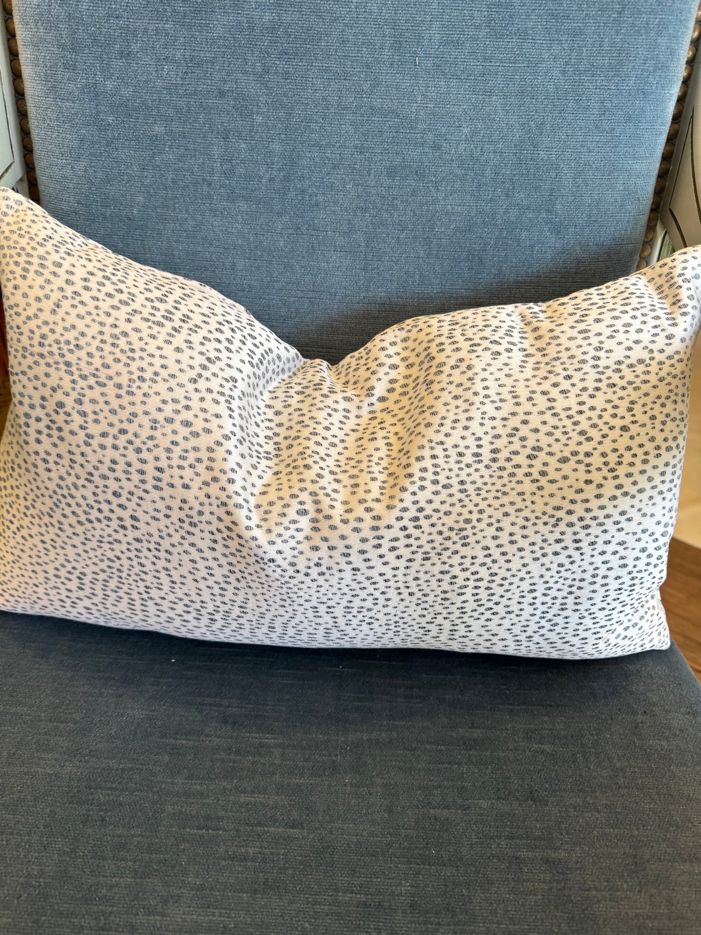 Scalamandre Raindrop Bluestone Kidney Pillow
