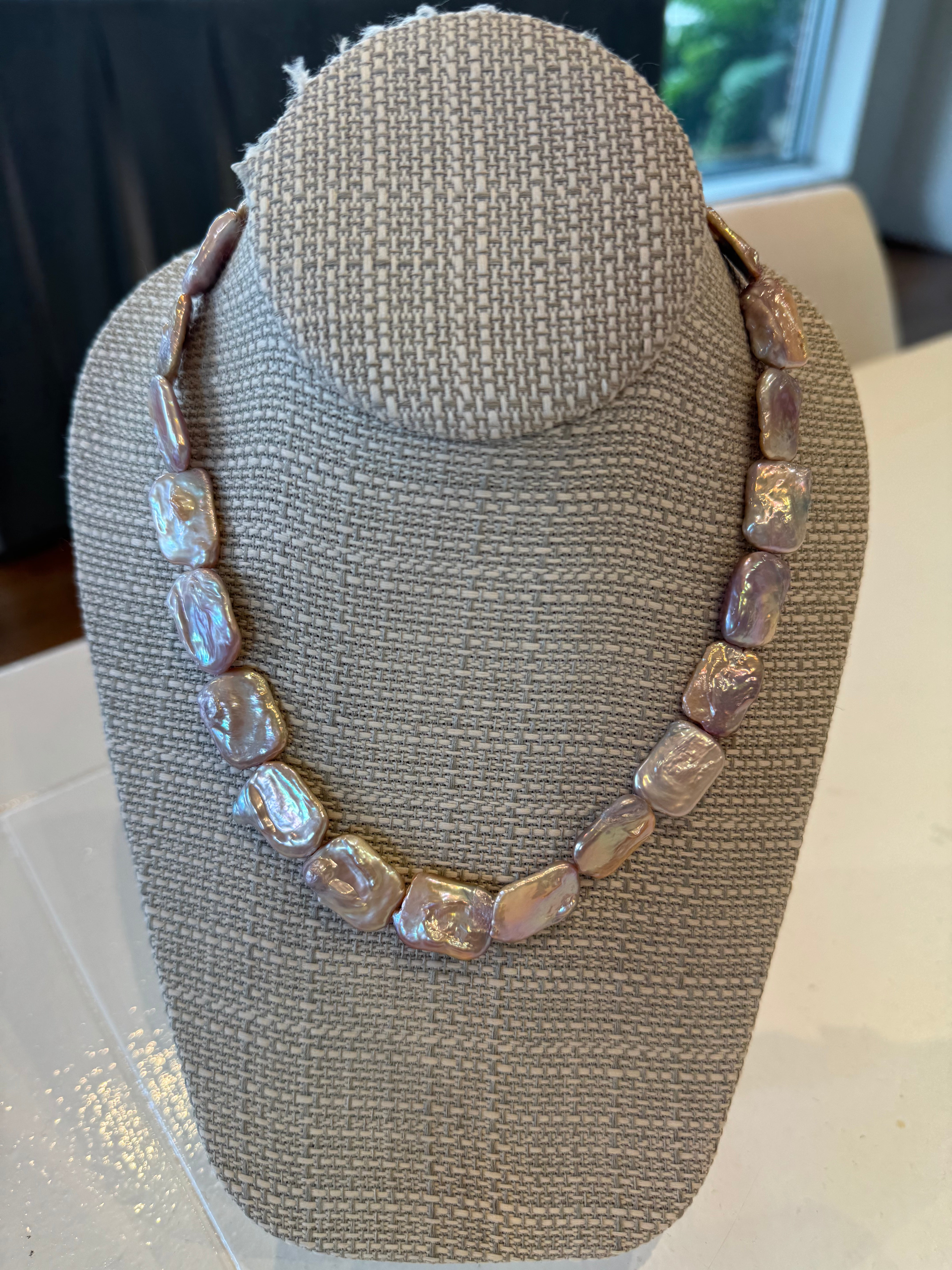 Rectangle Pearl Necklace