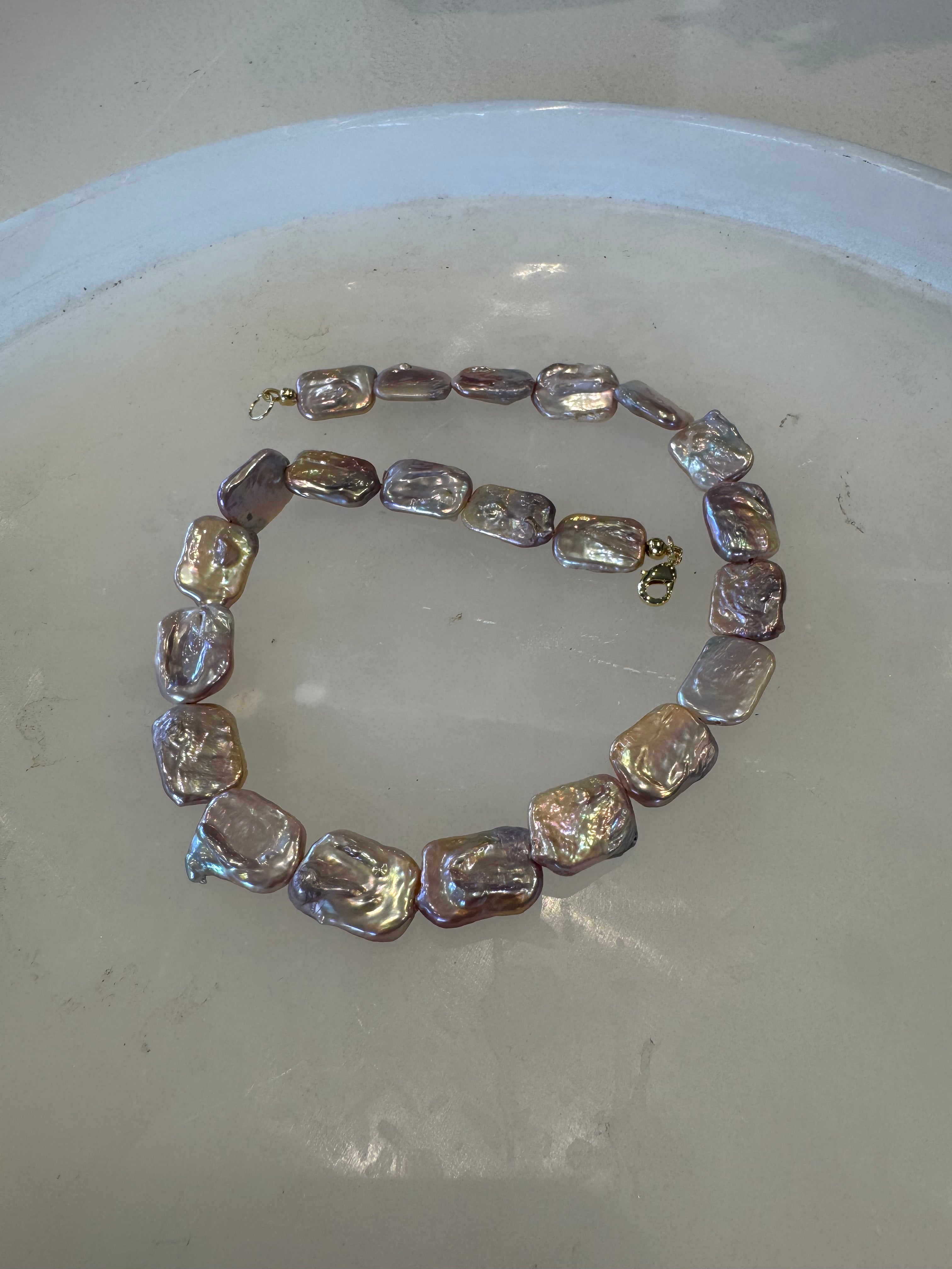 Rectangle Pearl Necklace