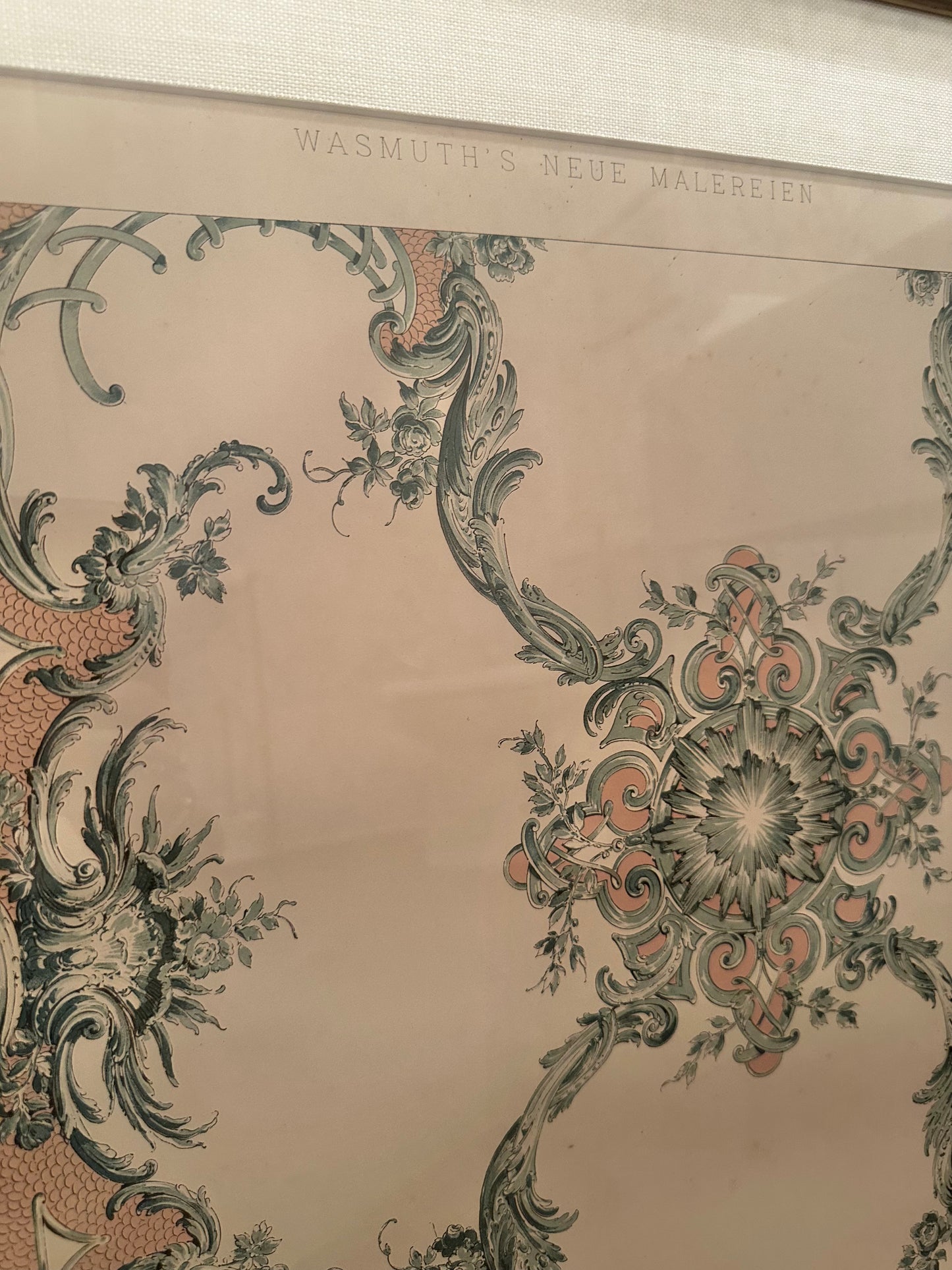 Antique Wasmuth's Chromolithographs: Damenzimmer Ceiling