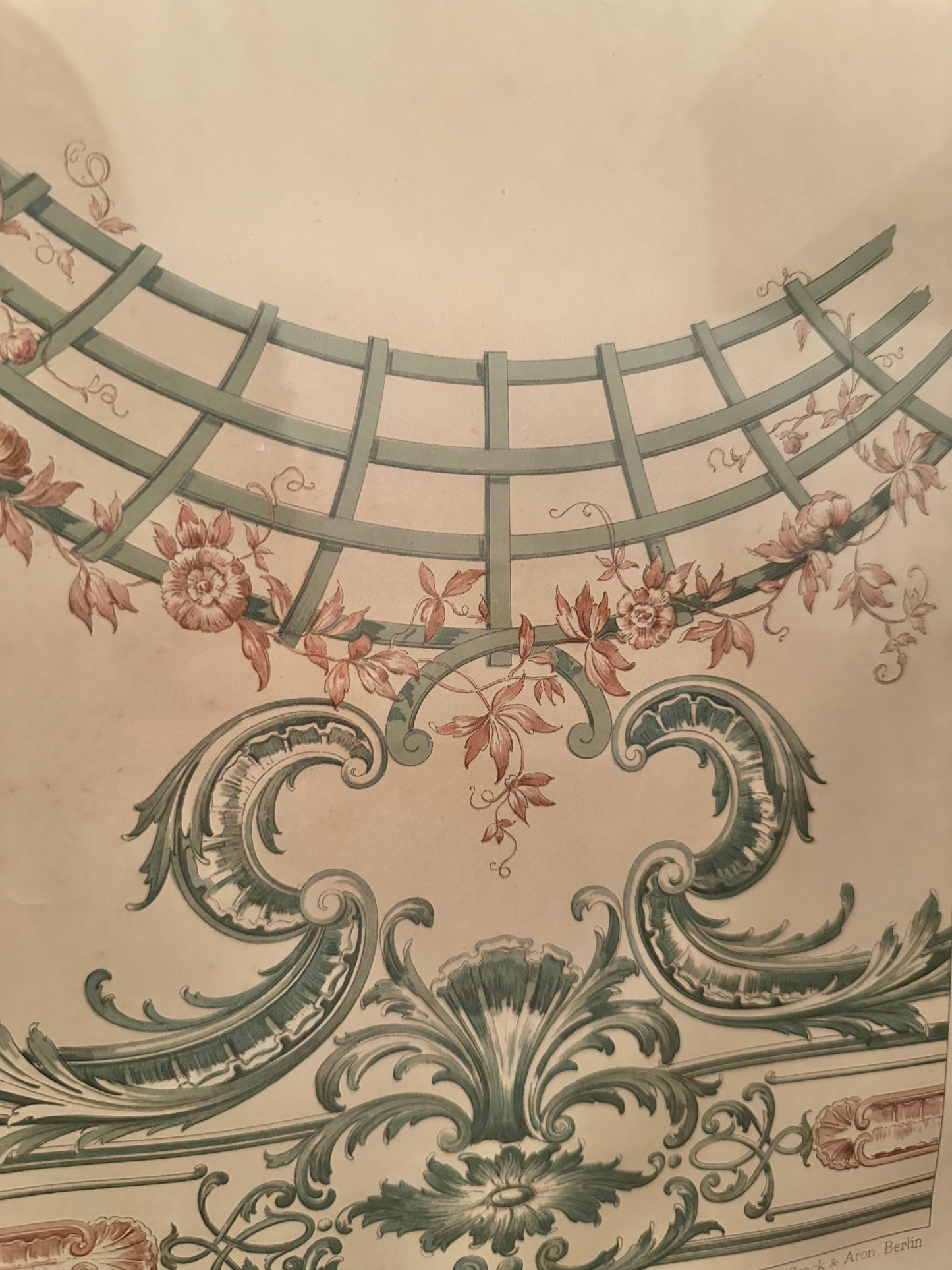 Antique Wasmuth's Chromolithographs: Leipzigerftrake Ceilings