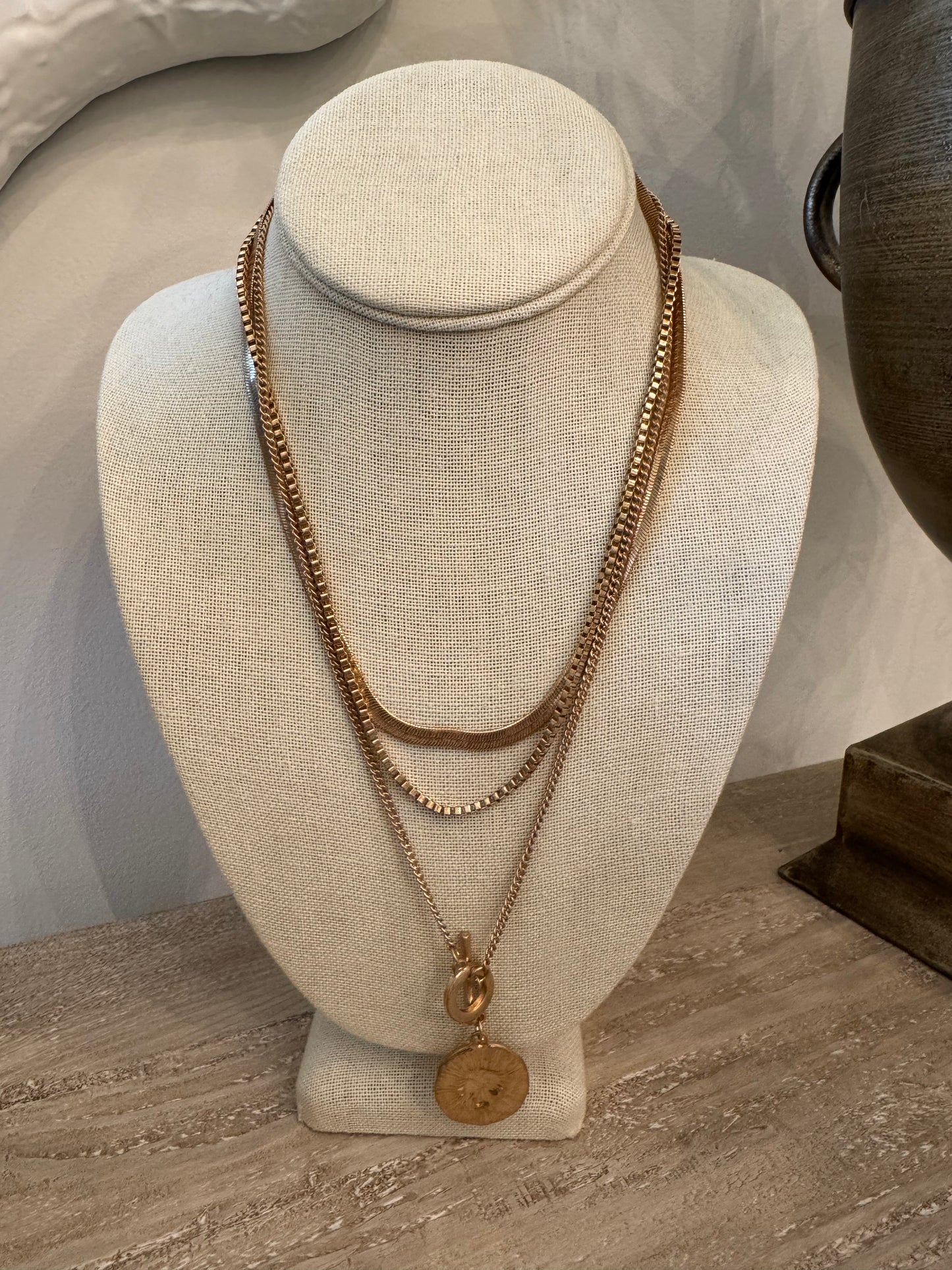 Coin & Multi Chain Layer Necklace