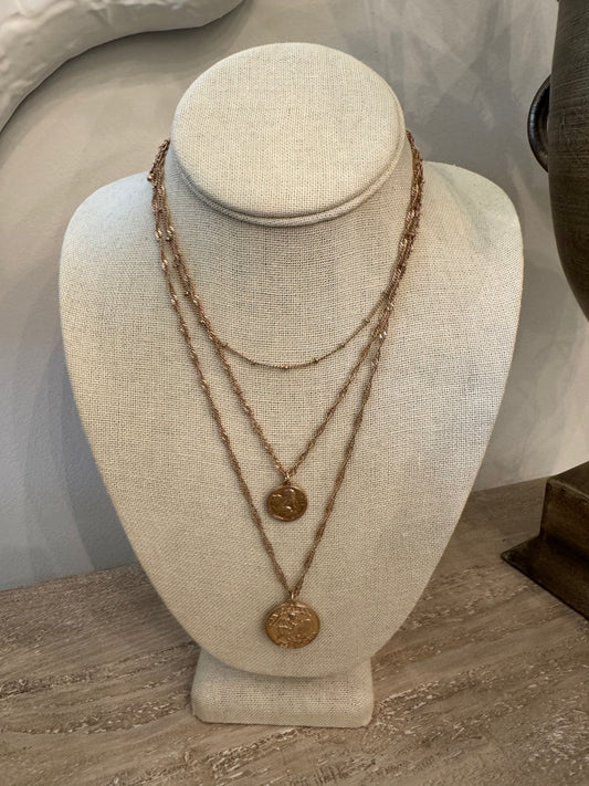 Coin Angel Layer Necklace