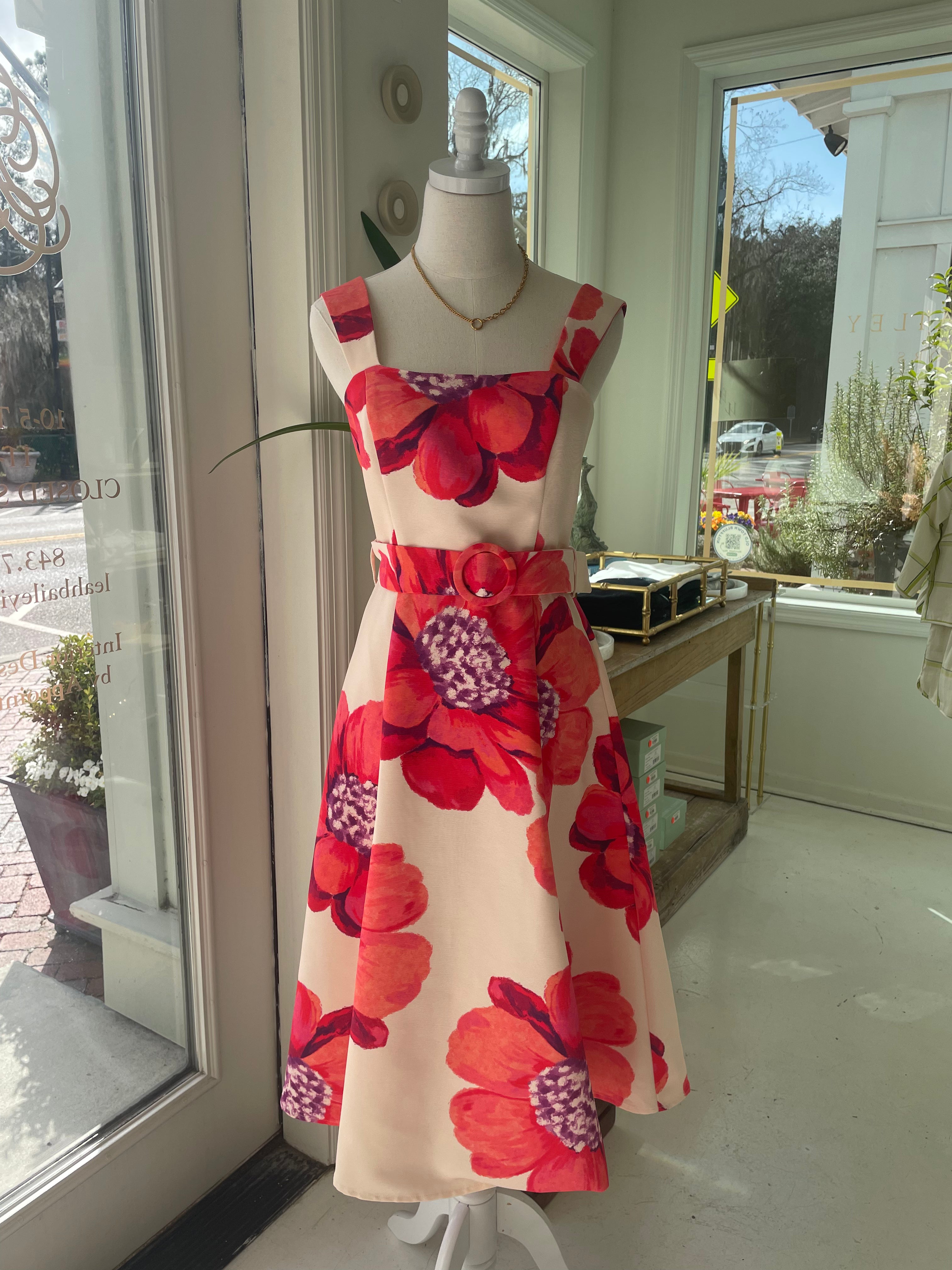 Legacy Dress in Butter & Coral