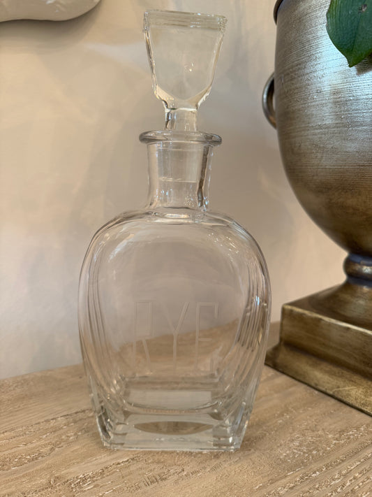 Vintage Etched Glass Decanter