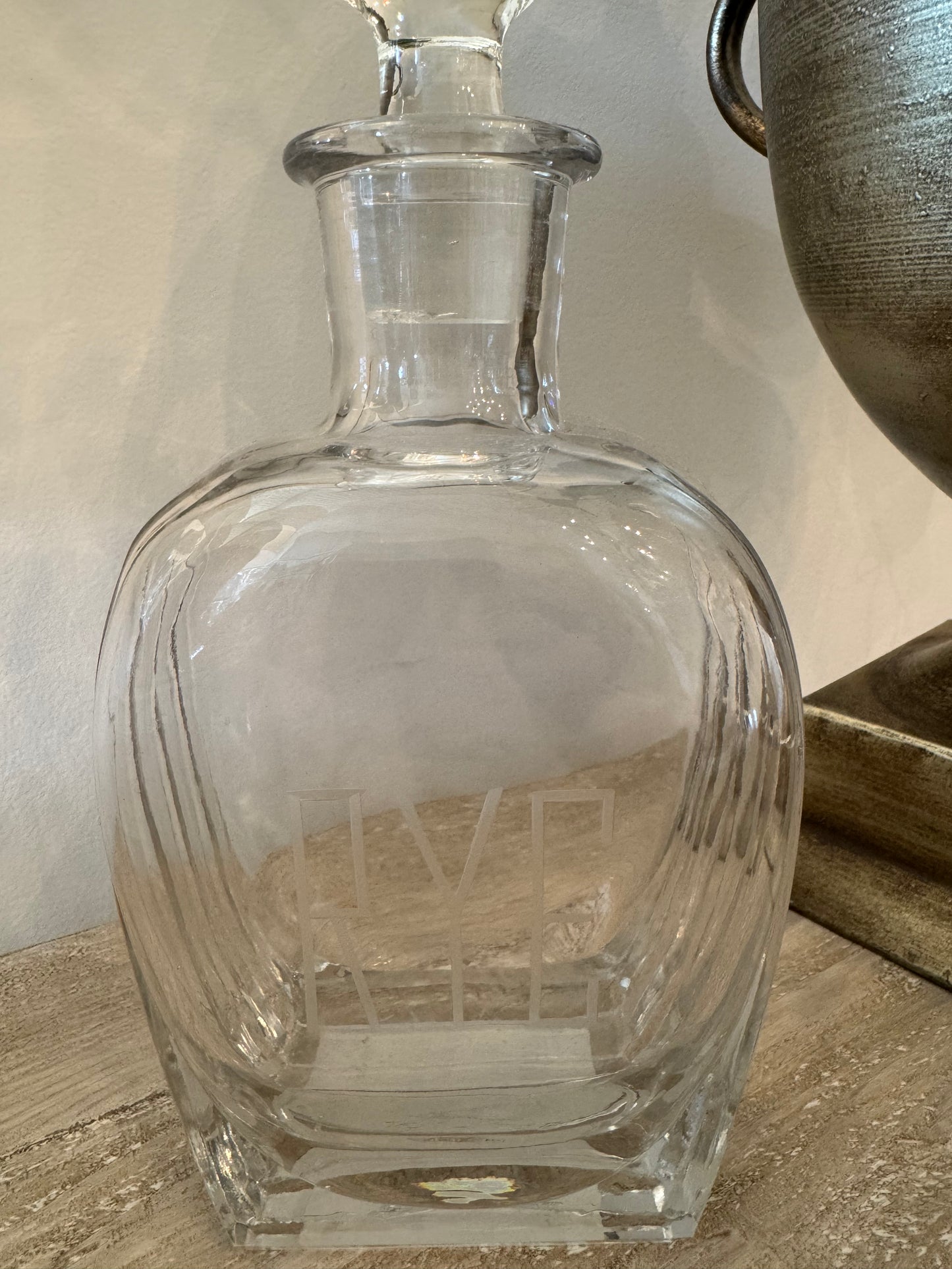 Vintage Etched Glass Decanter