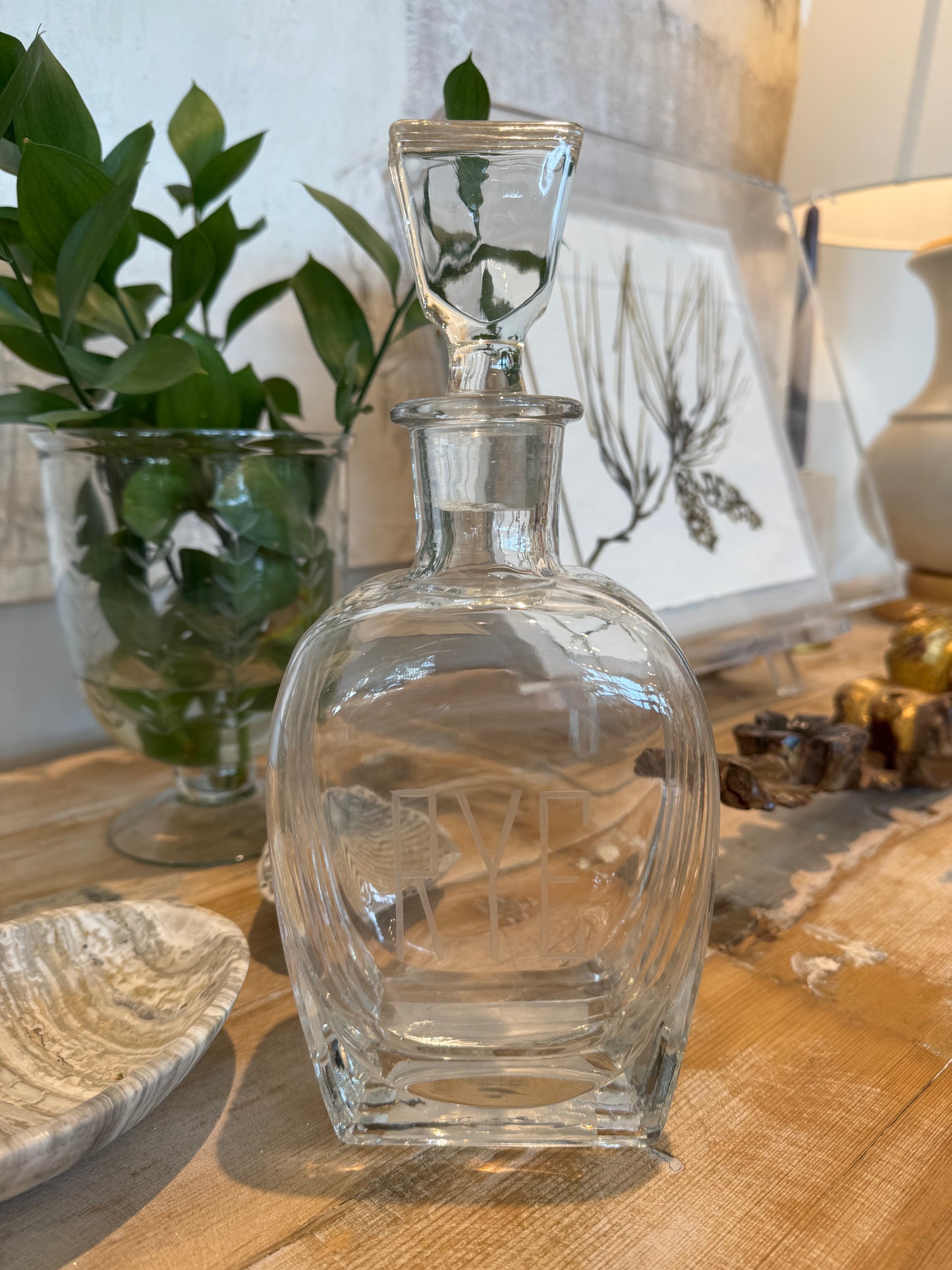 Vintage Etched Glass Decanter