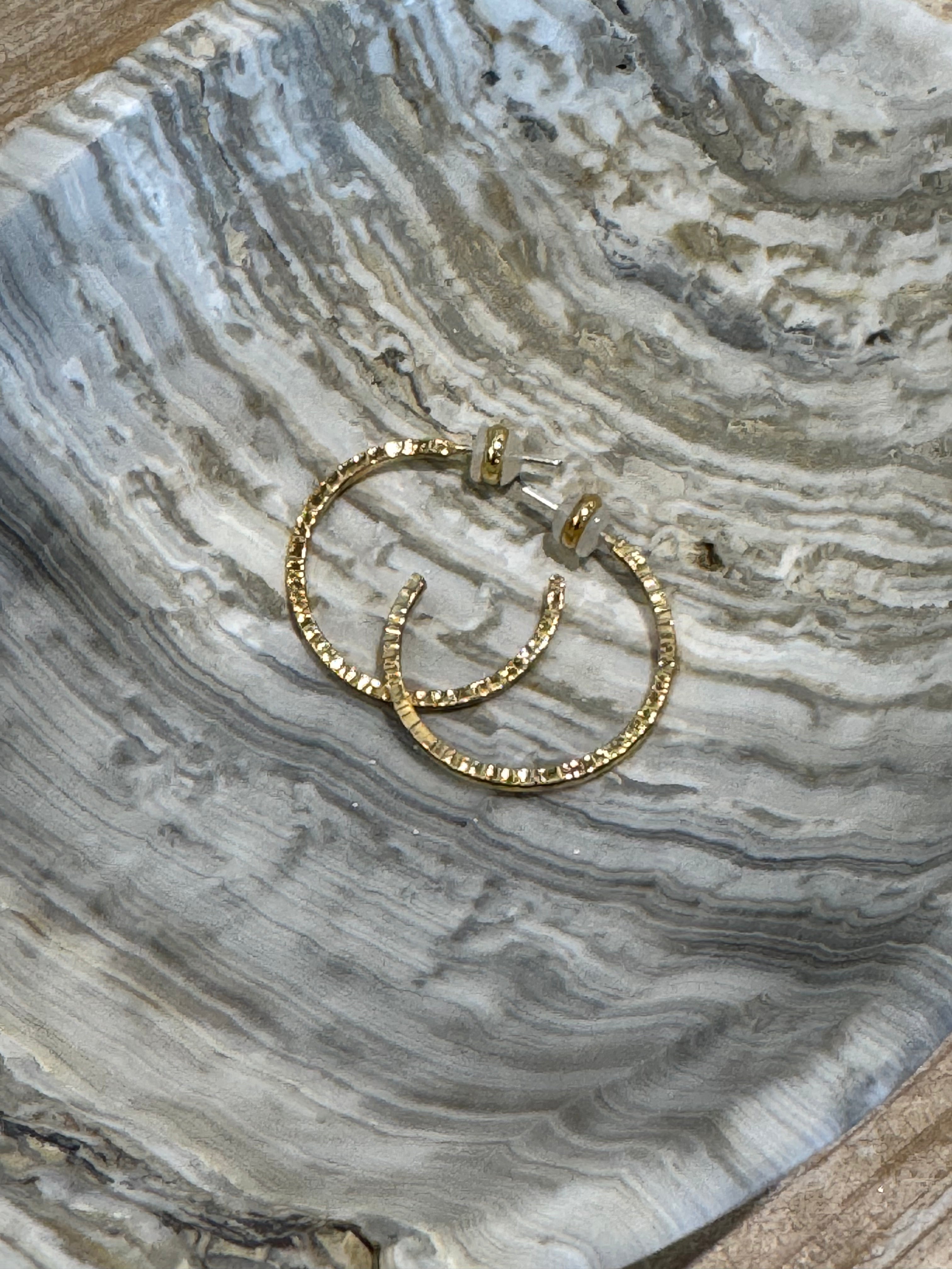 Thin Hammered Hoops