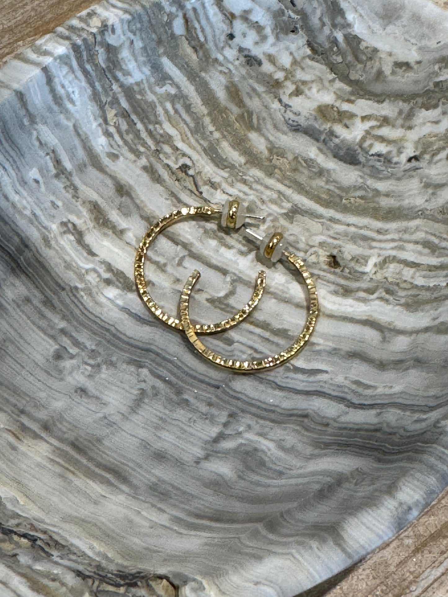 Thin Hammered Hoops