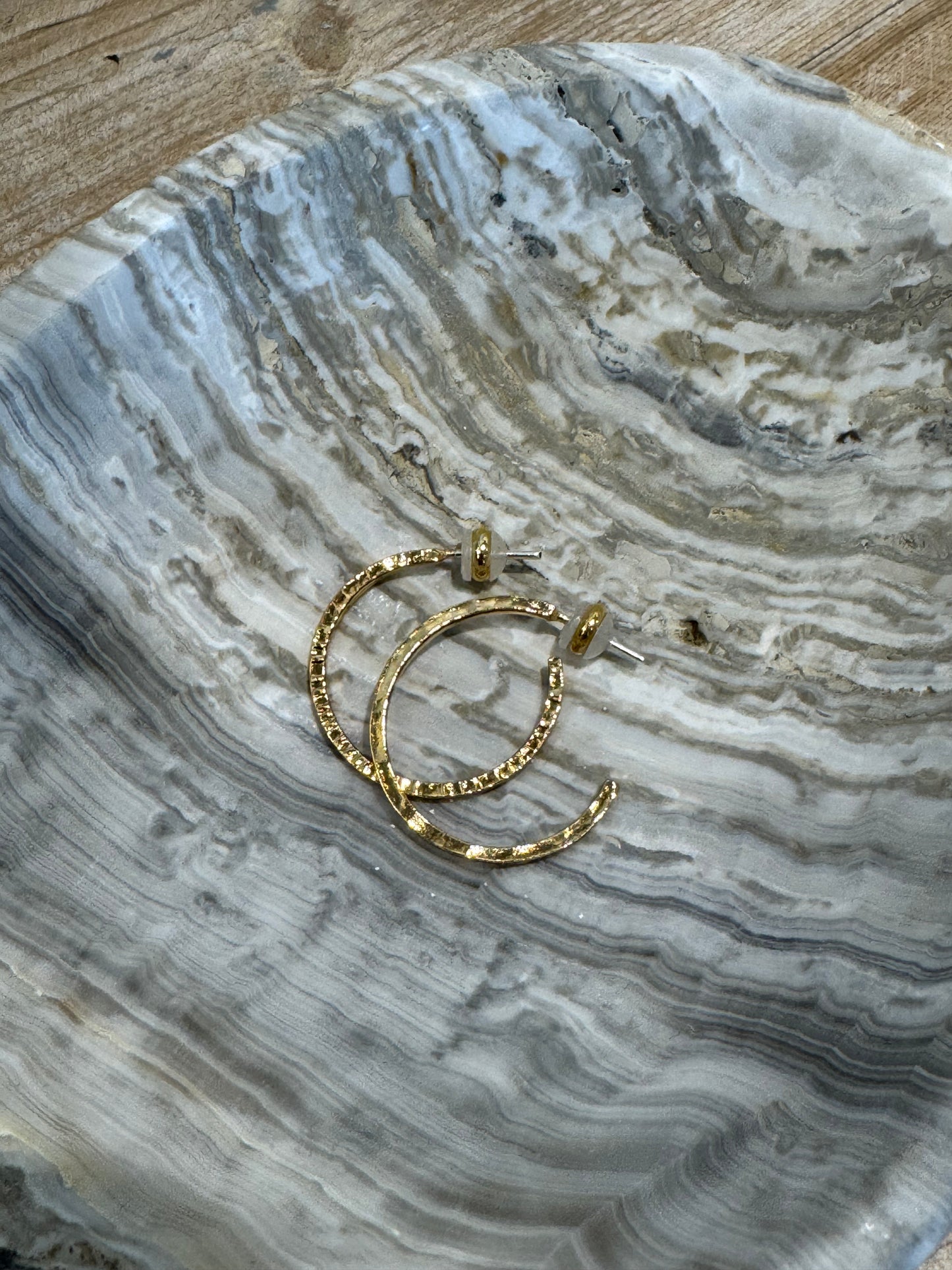 Thin Hammered Hoops