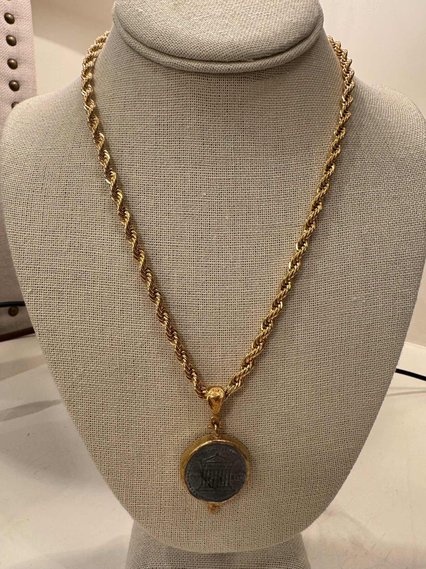 Chunky Roman Emperor Pendant Necklace