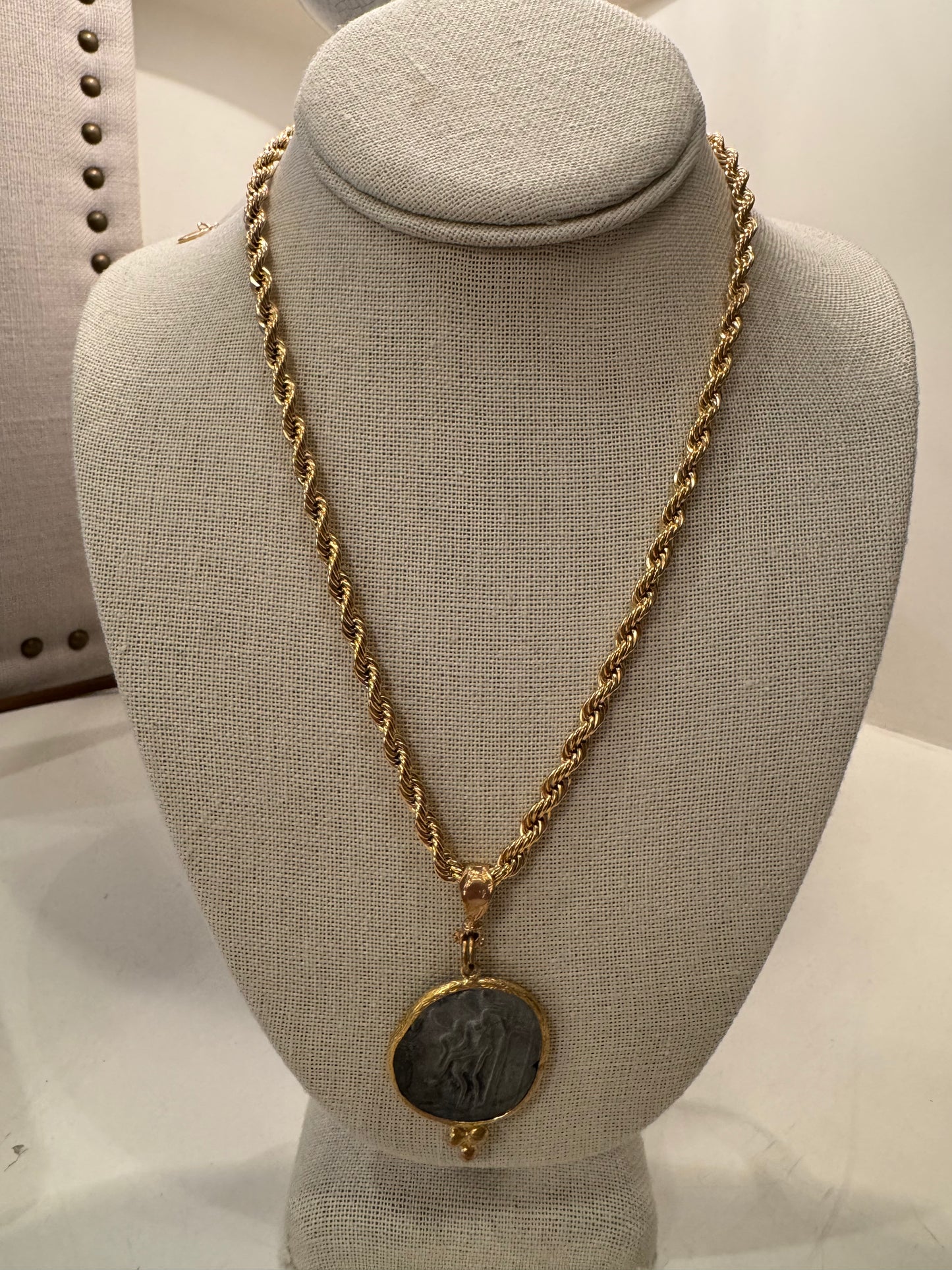 Chunky Roman Emperor Pendant Necklace