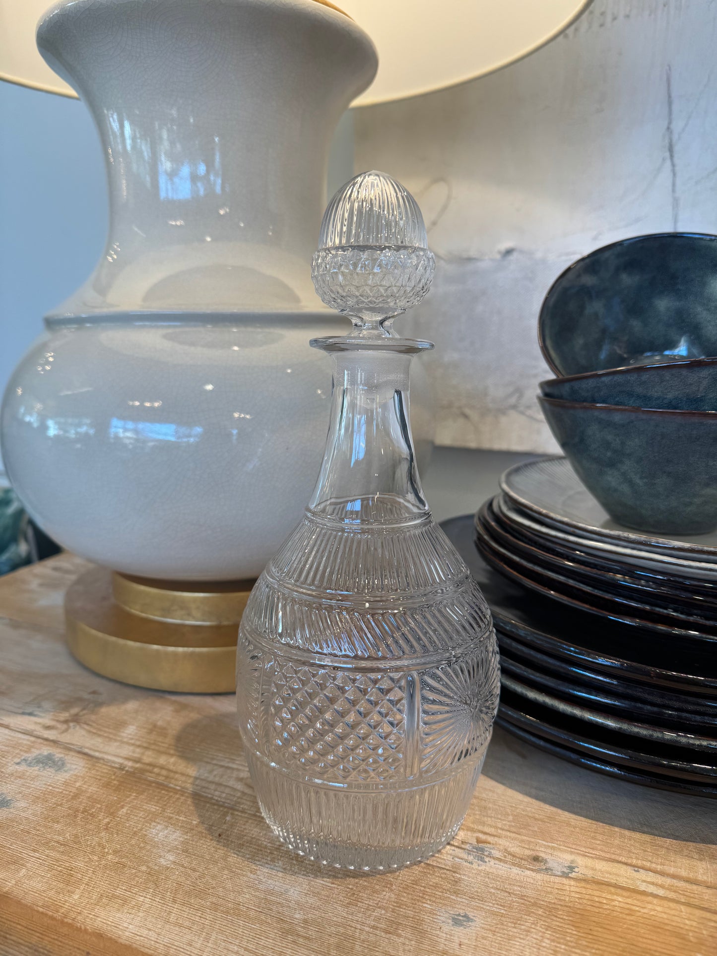 Vintage Sandwich Glass Decanter