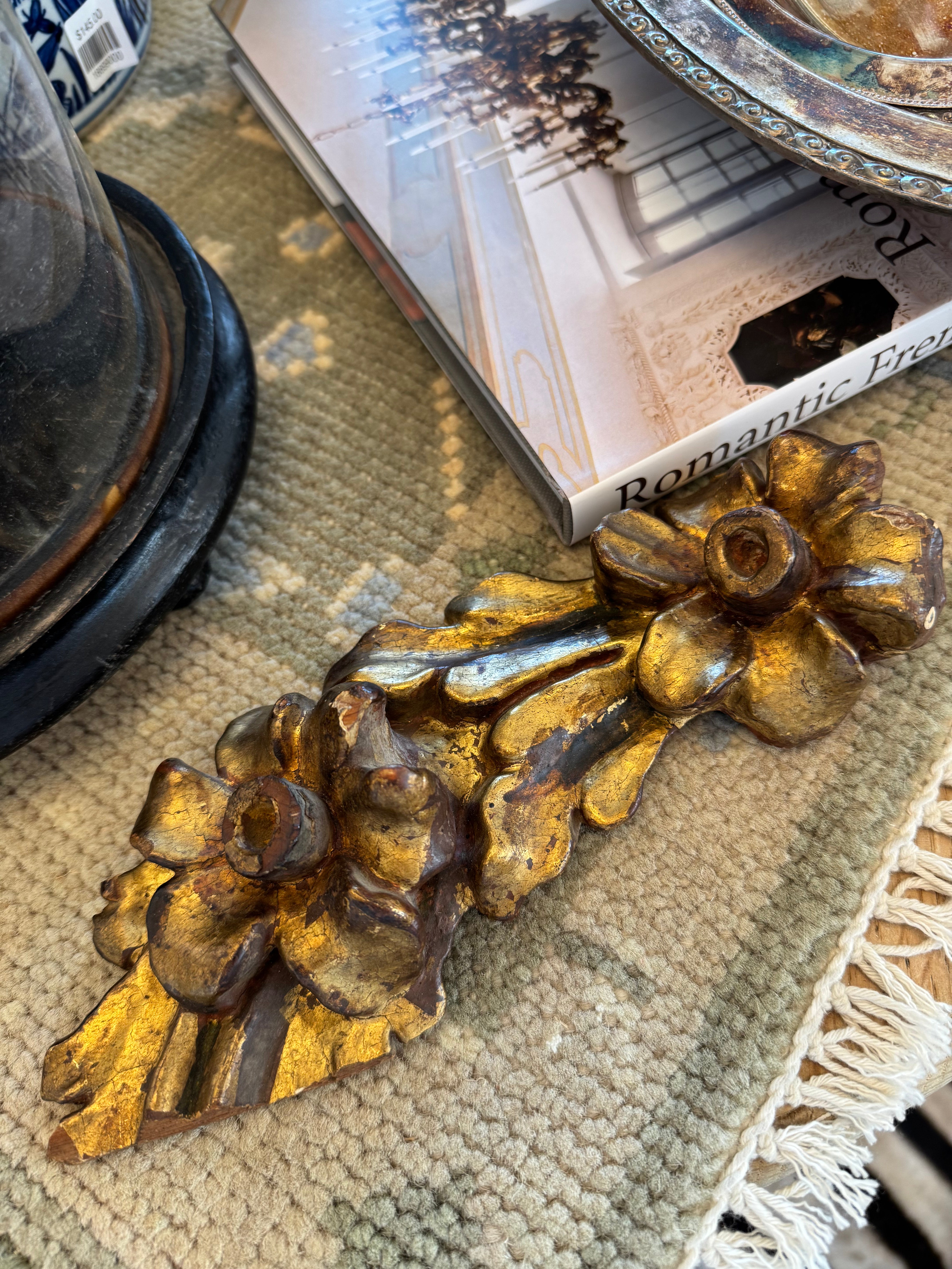 Antique Gilt Flower Fragment