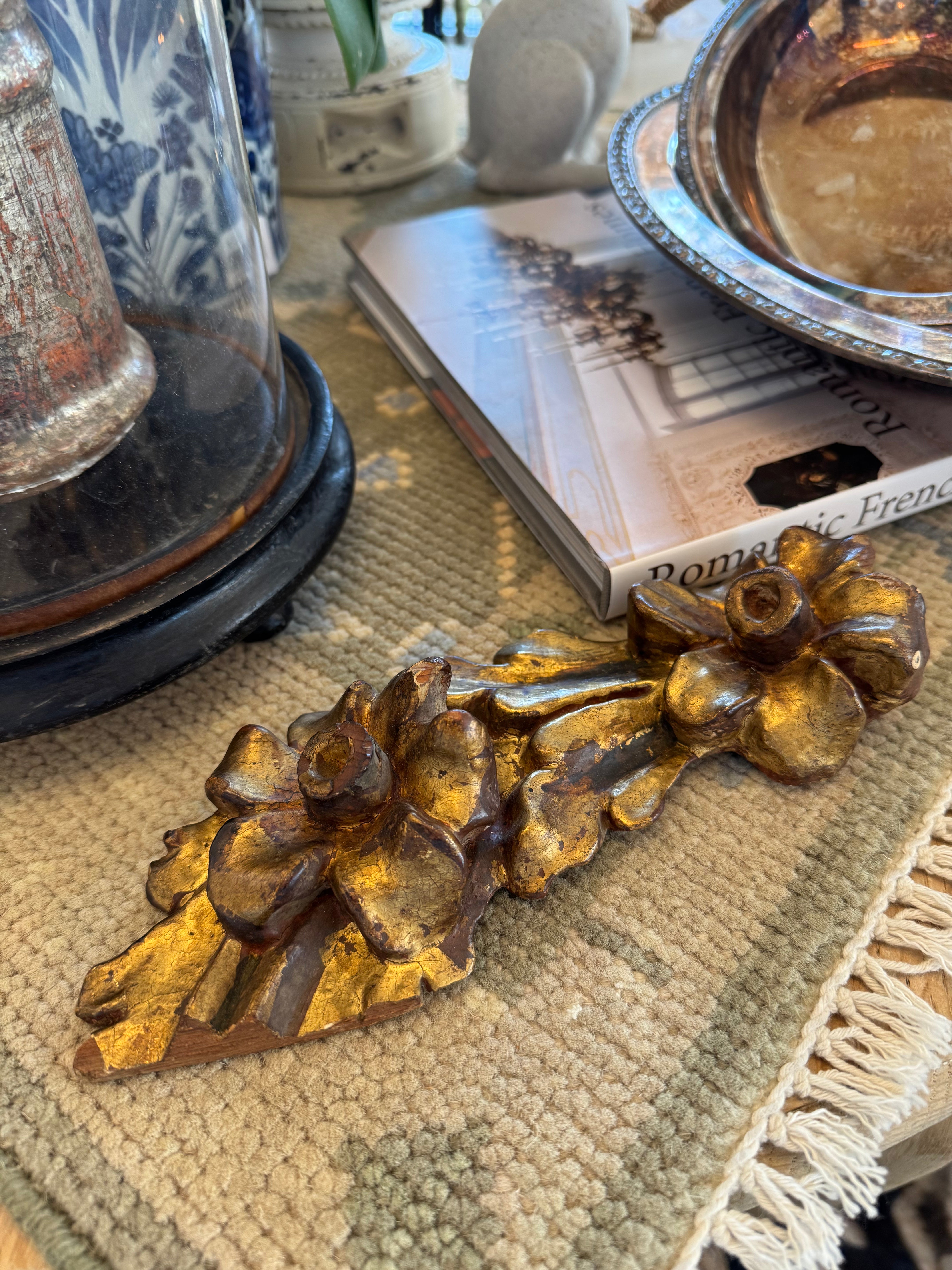 Antique Gilt Flower Fragment