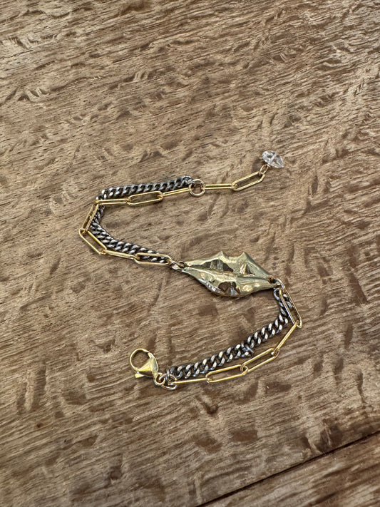 Lips Charm Double Chain Bracelet