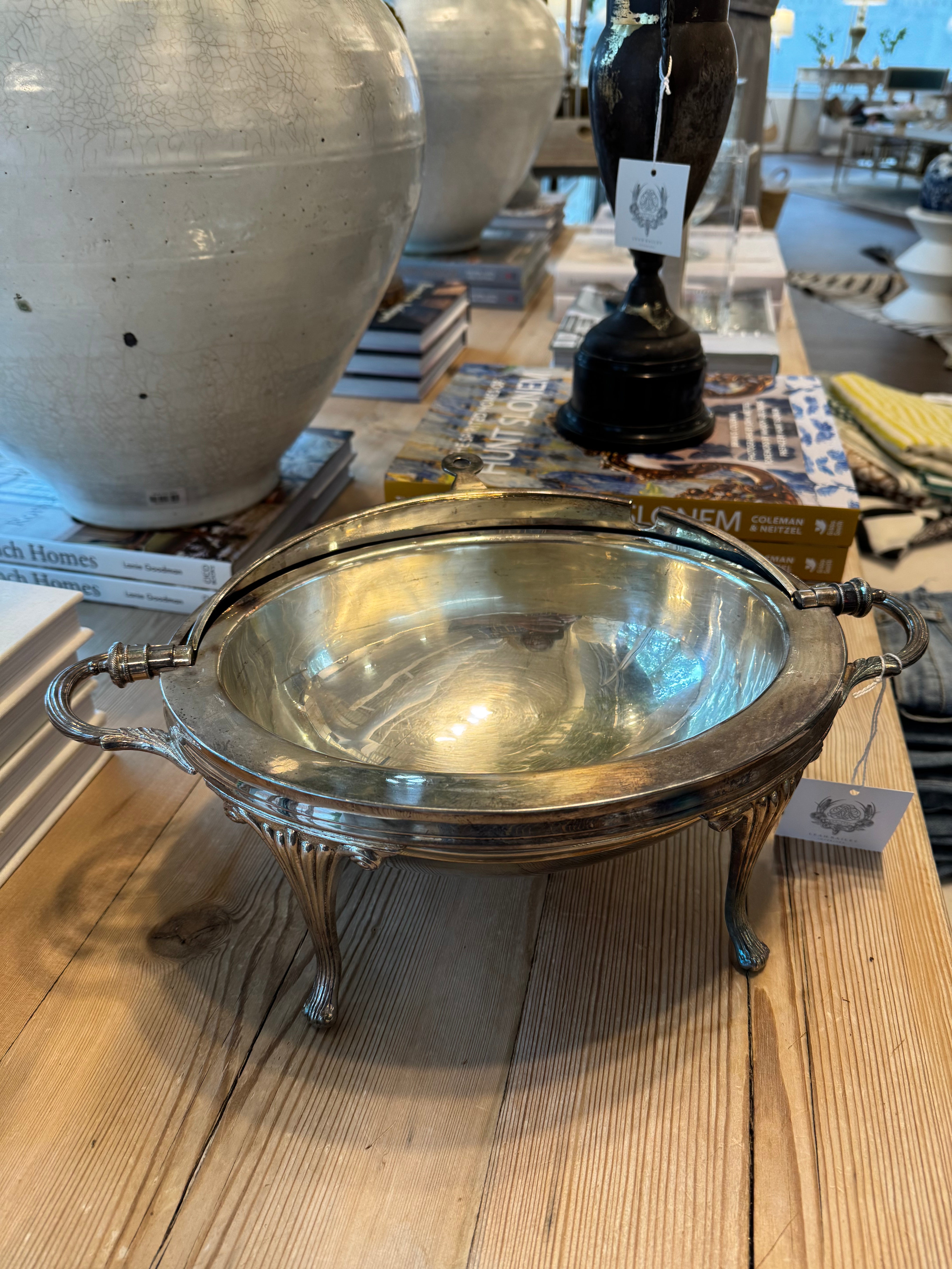 Silver Plated Roll Top Domed Serving Dish