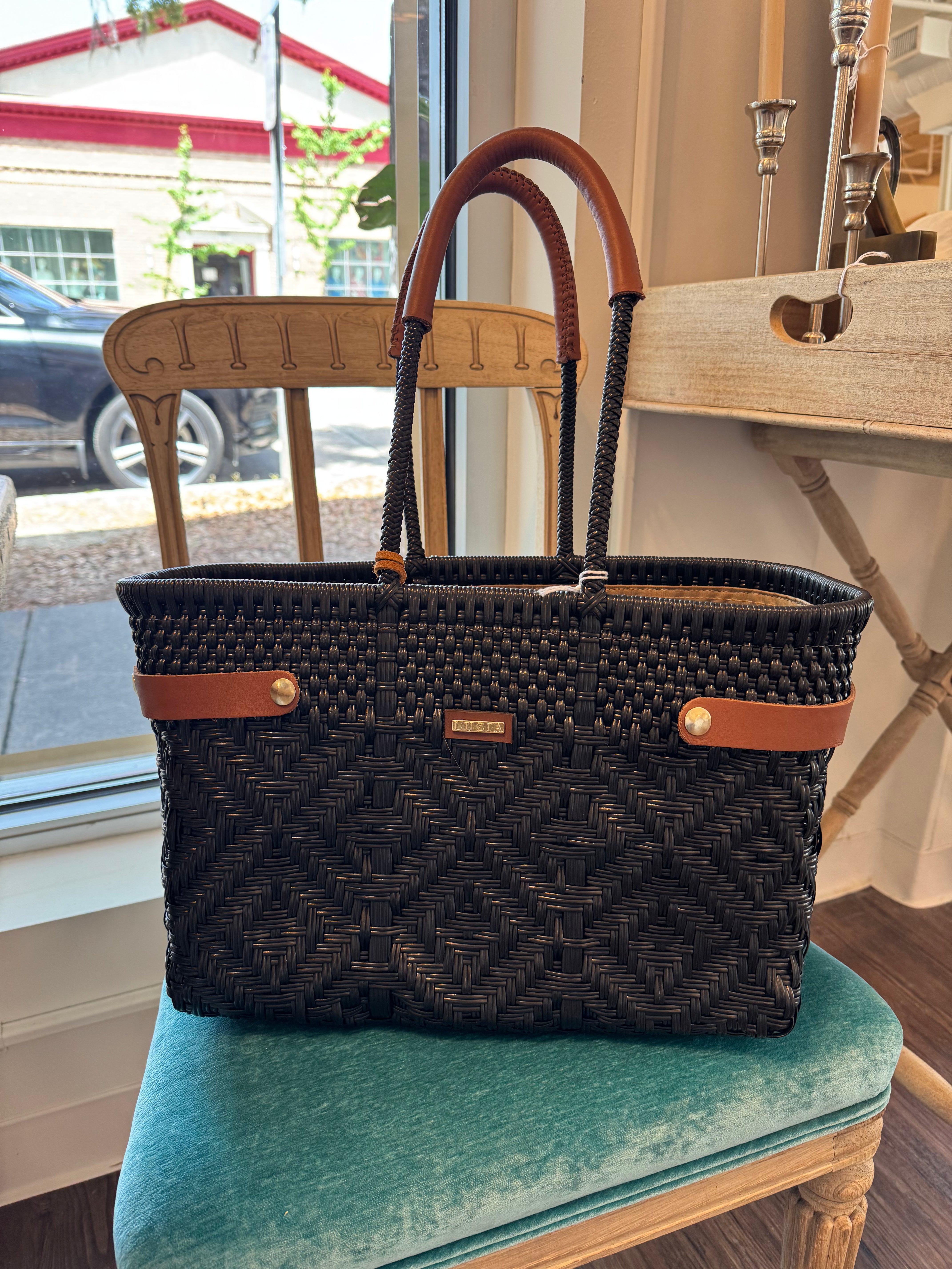 Luzia Open Woven Basket Tote