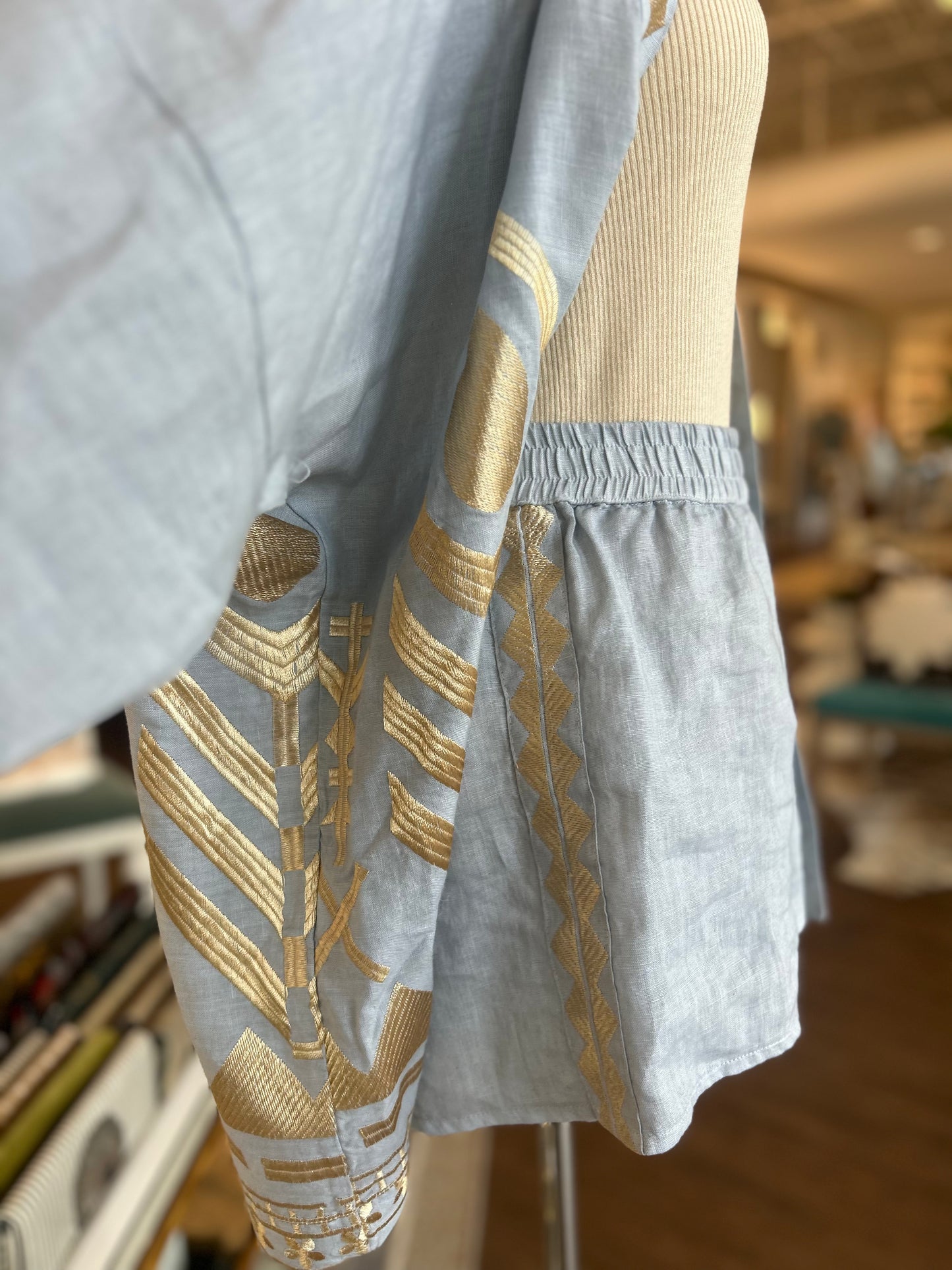 Linen Embroidered Shorts