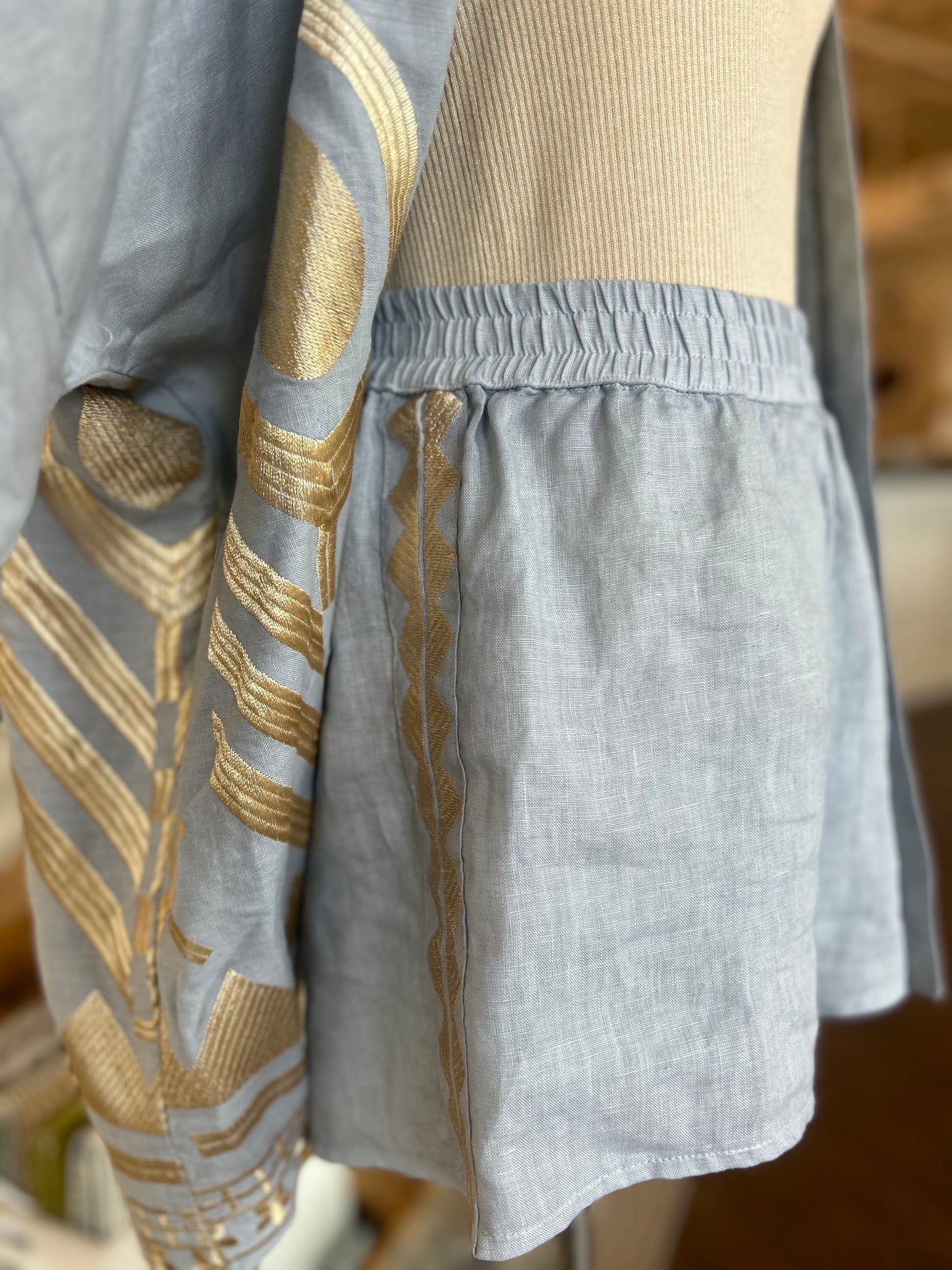 Linen Embroidered Shorts