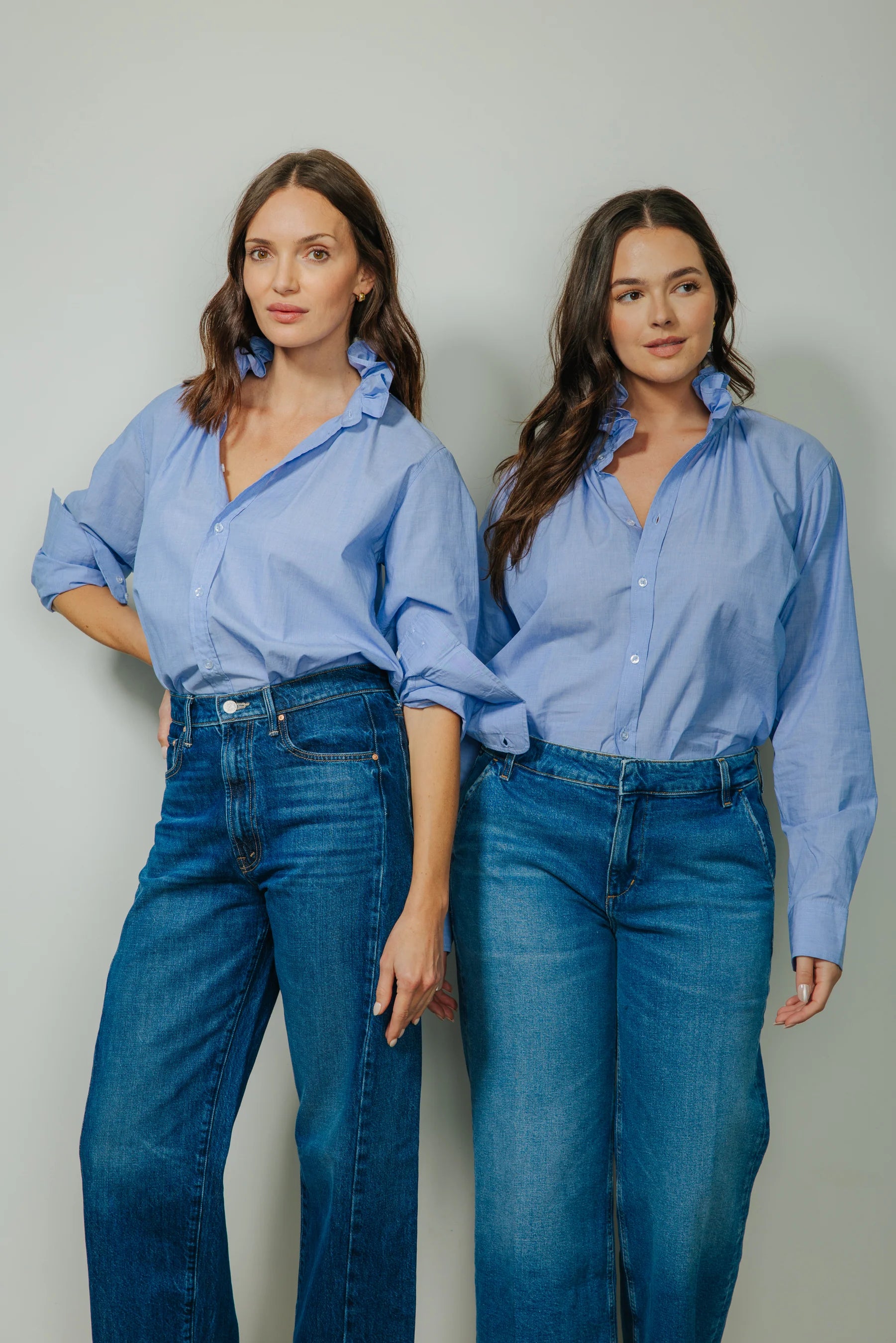 Quarantina Button Down in Chambray