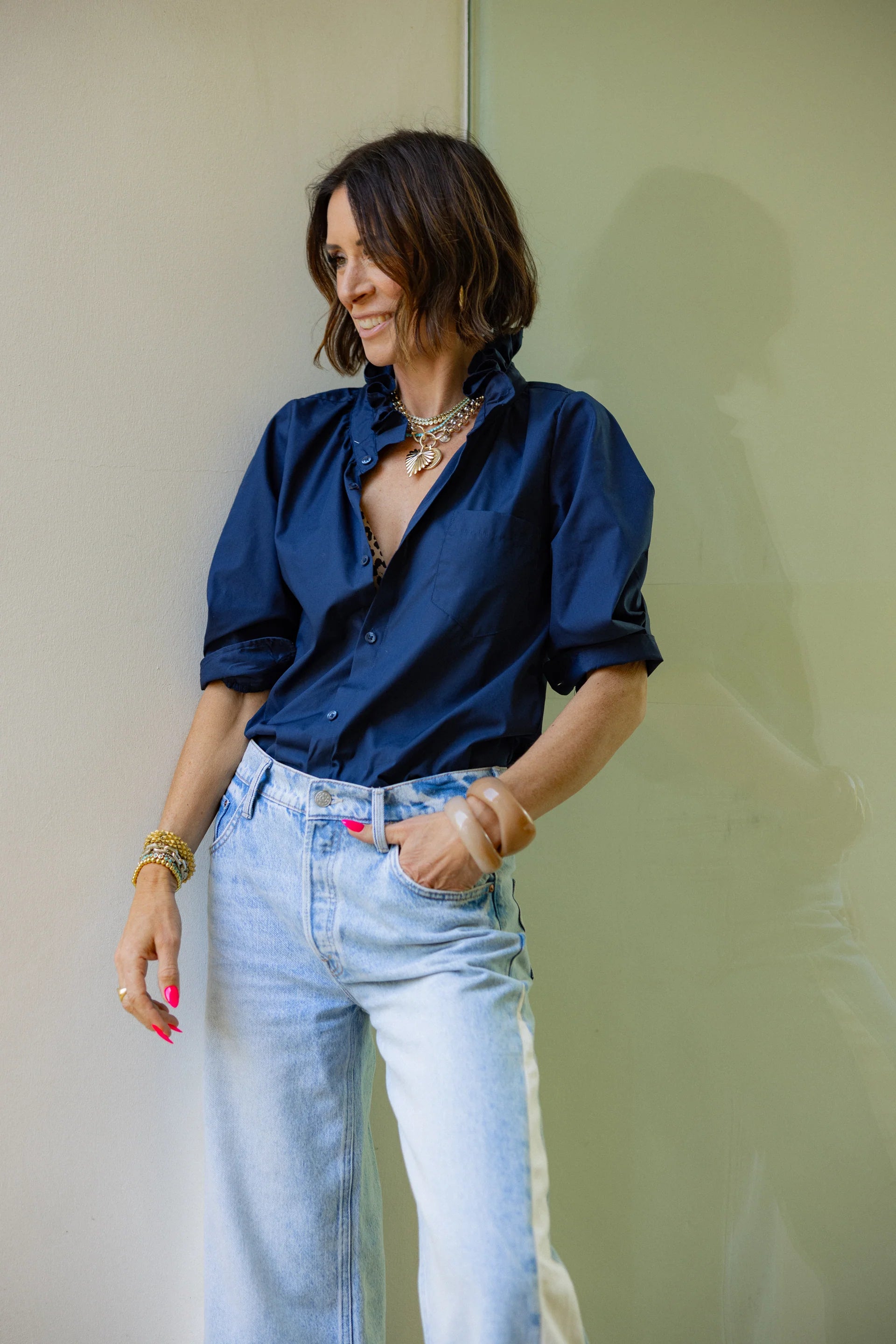 Southern Lover Button Up in Navy