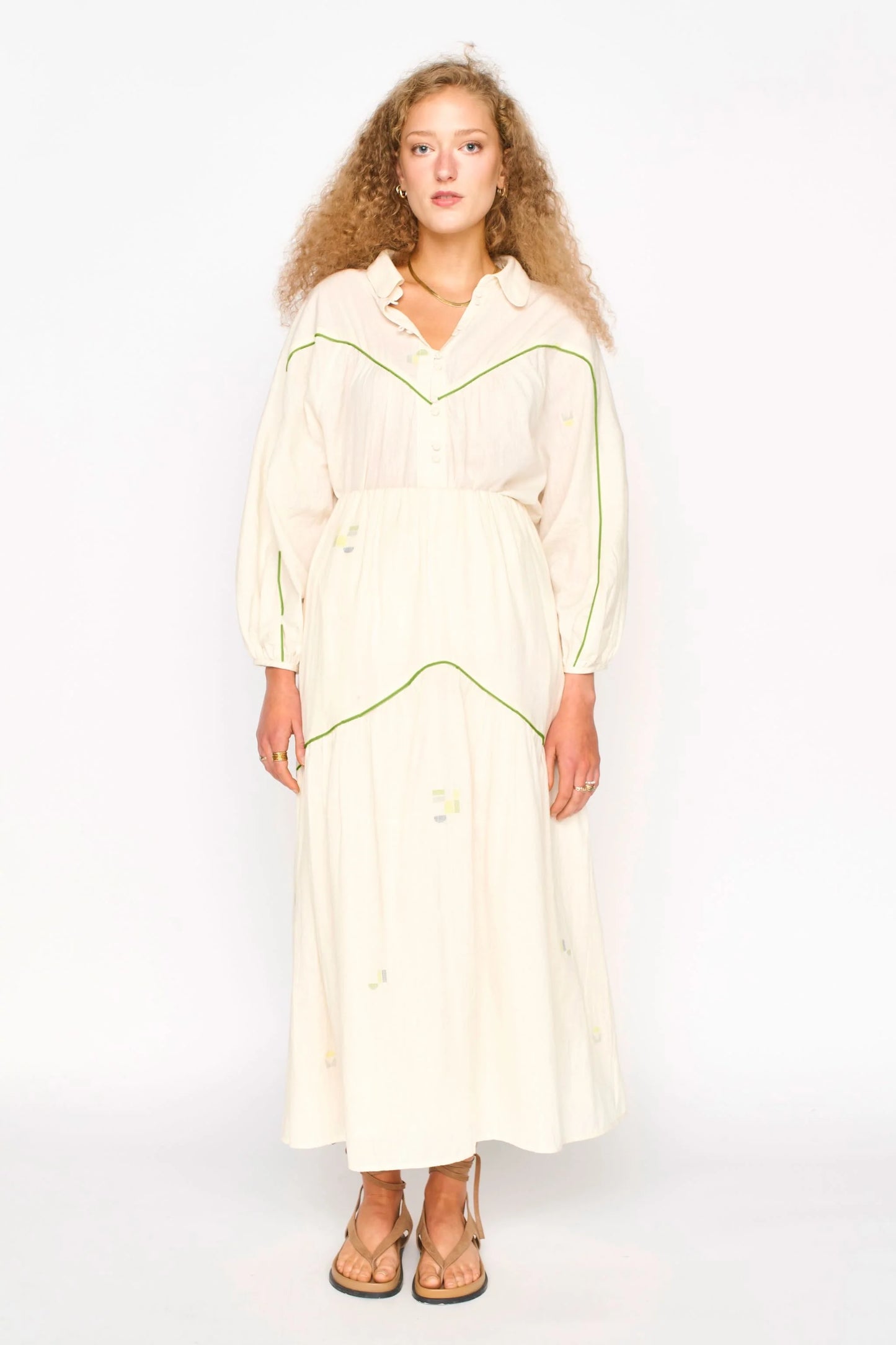 Midland Top in  Lime Jamadani
