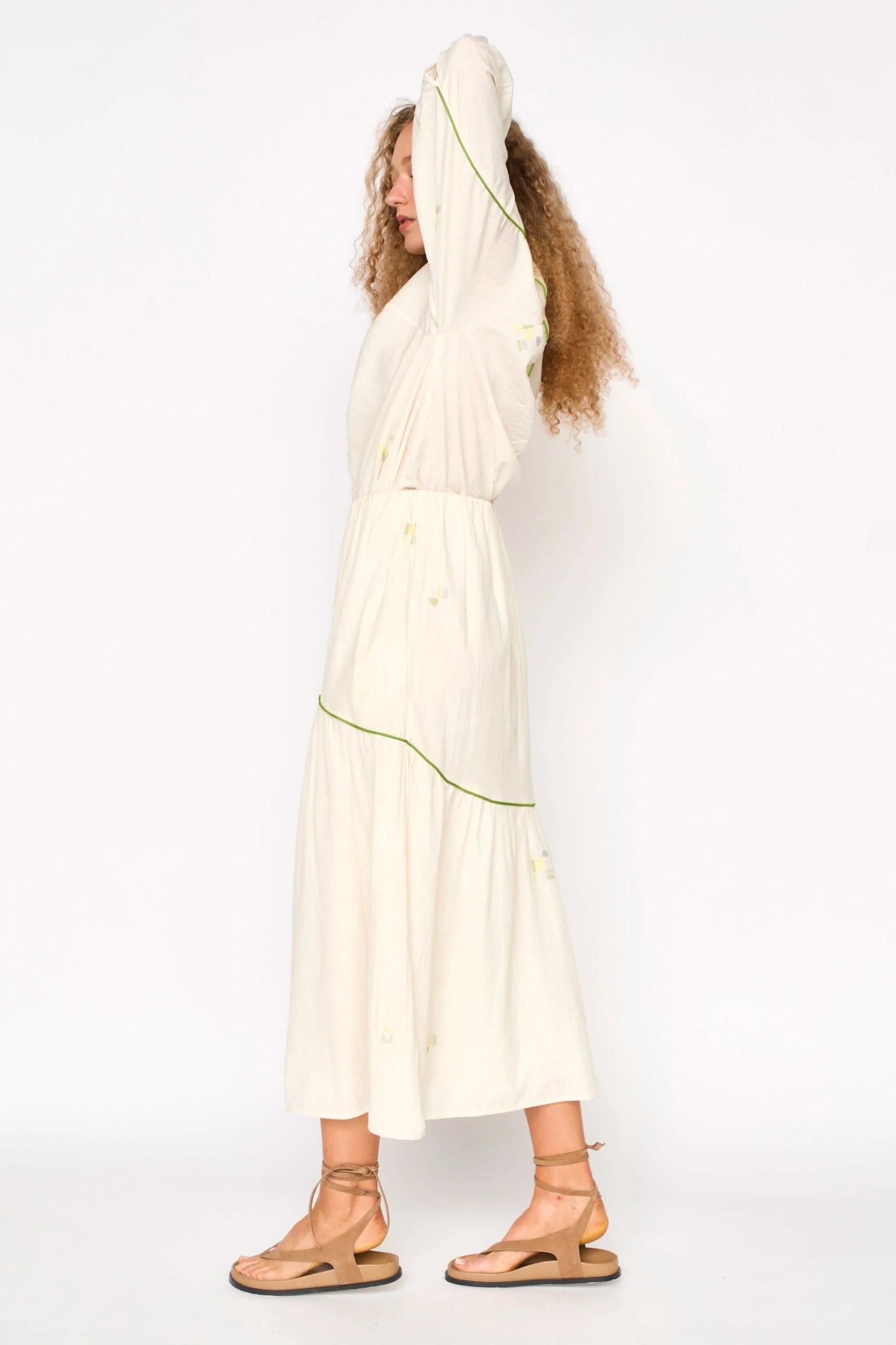 Brighton Skirt in Lime Jamdani