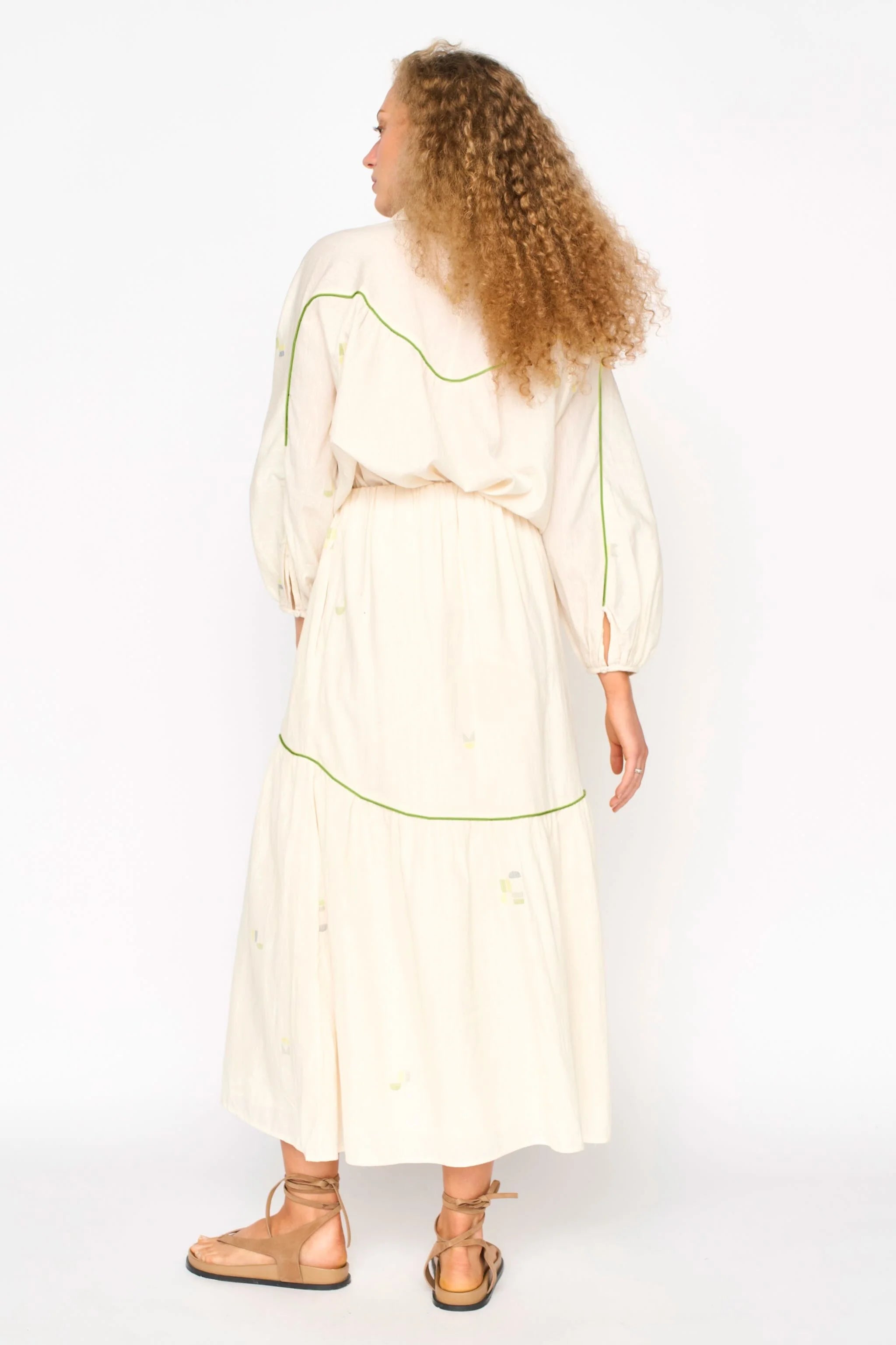 Brighton Skirt in Lime Jamdani