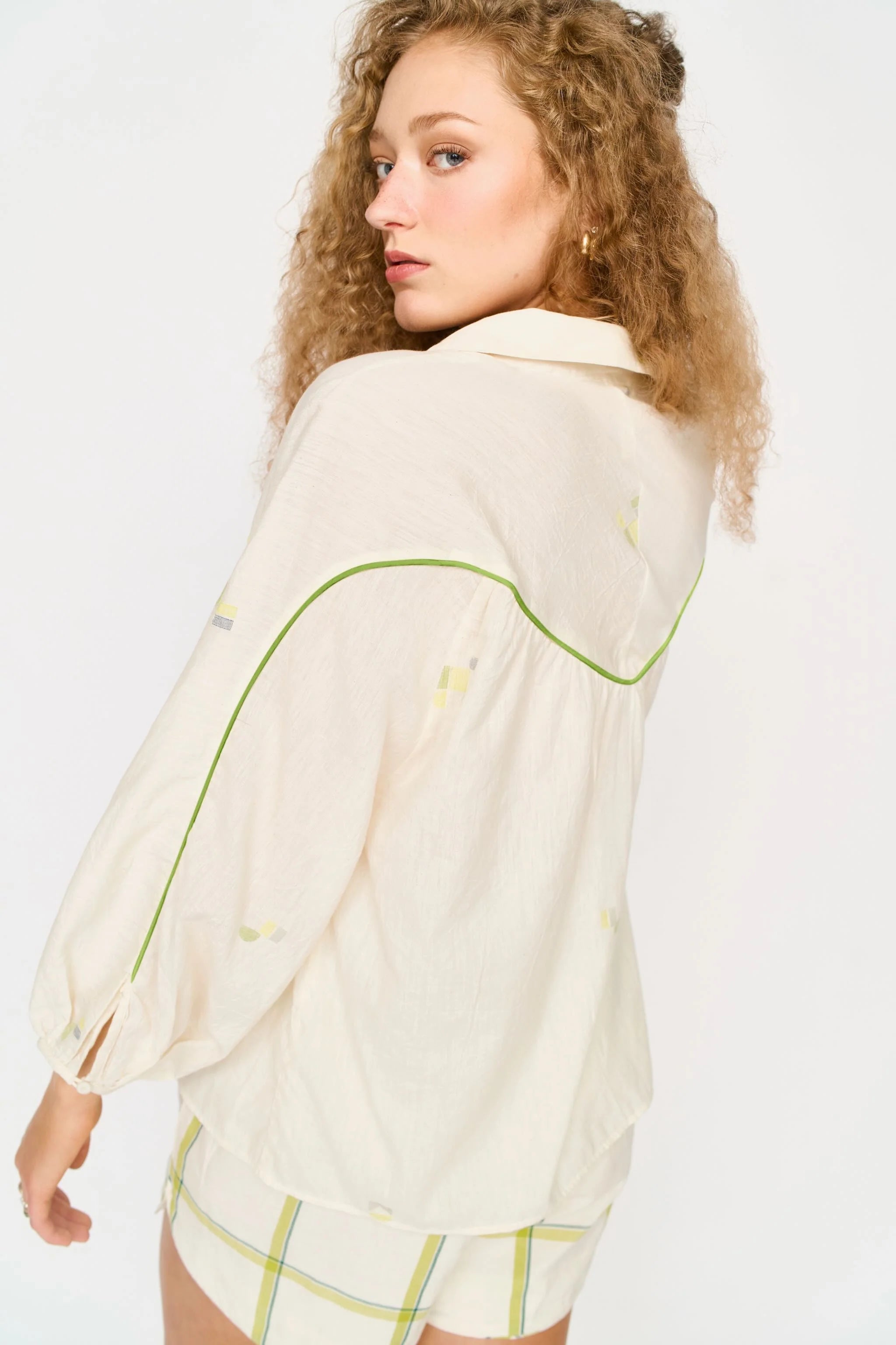 Midland Top in  Lime Jamadani