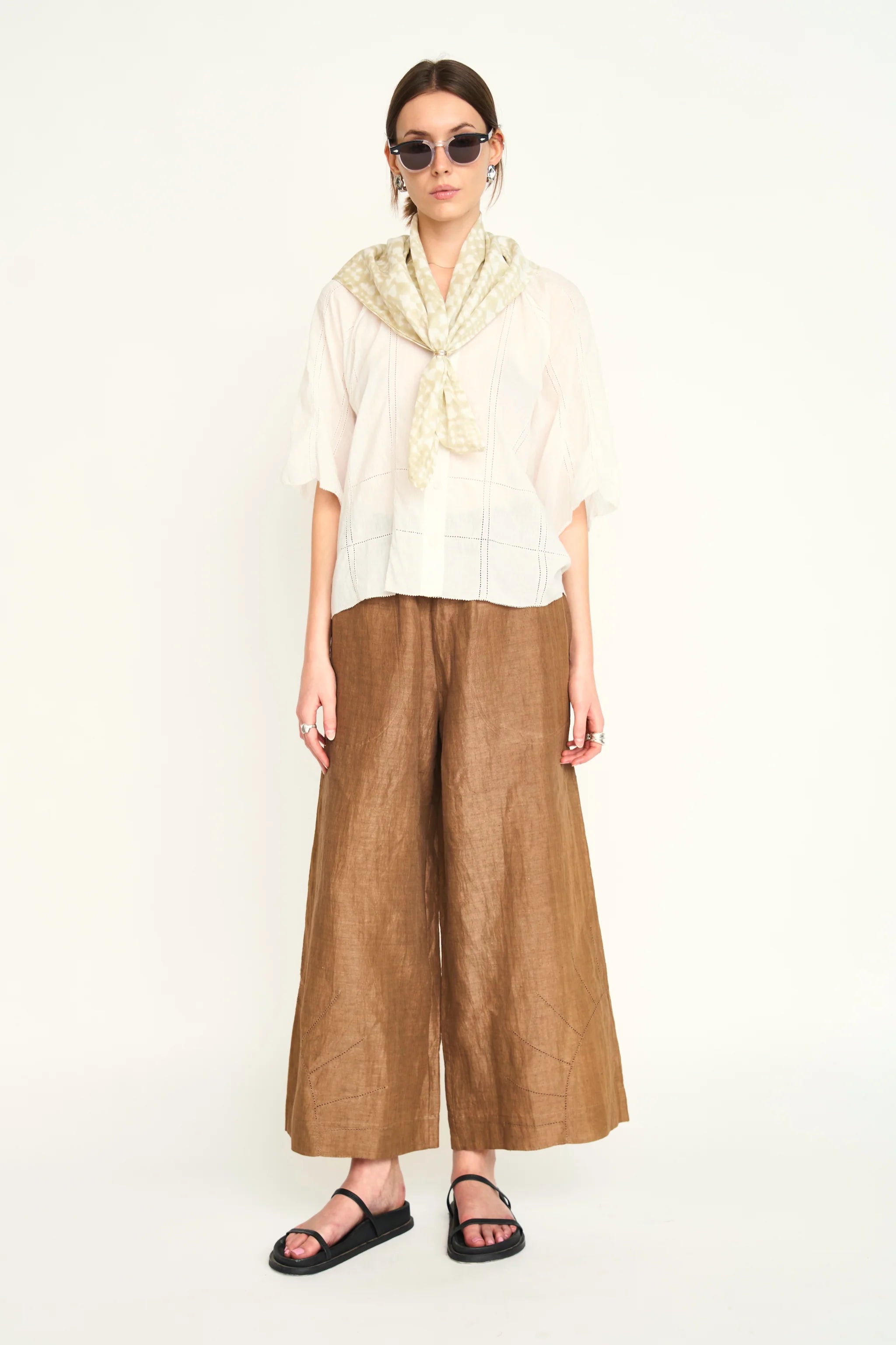 Mirth Pant in Brownie Linen