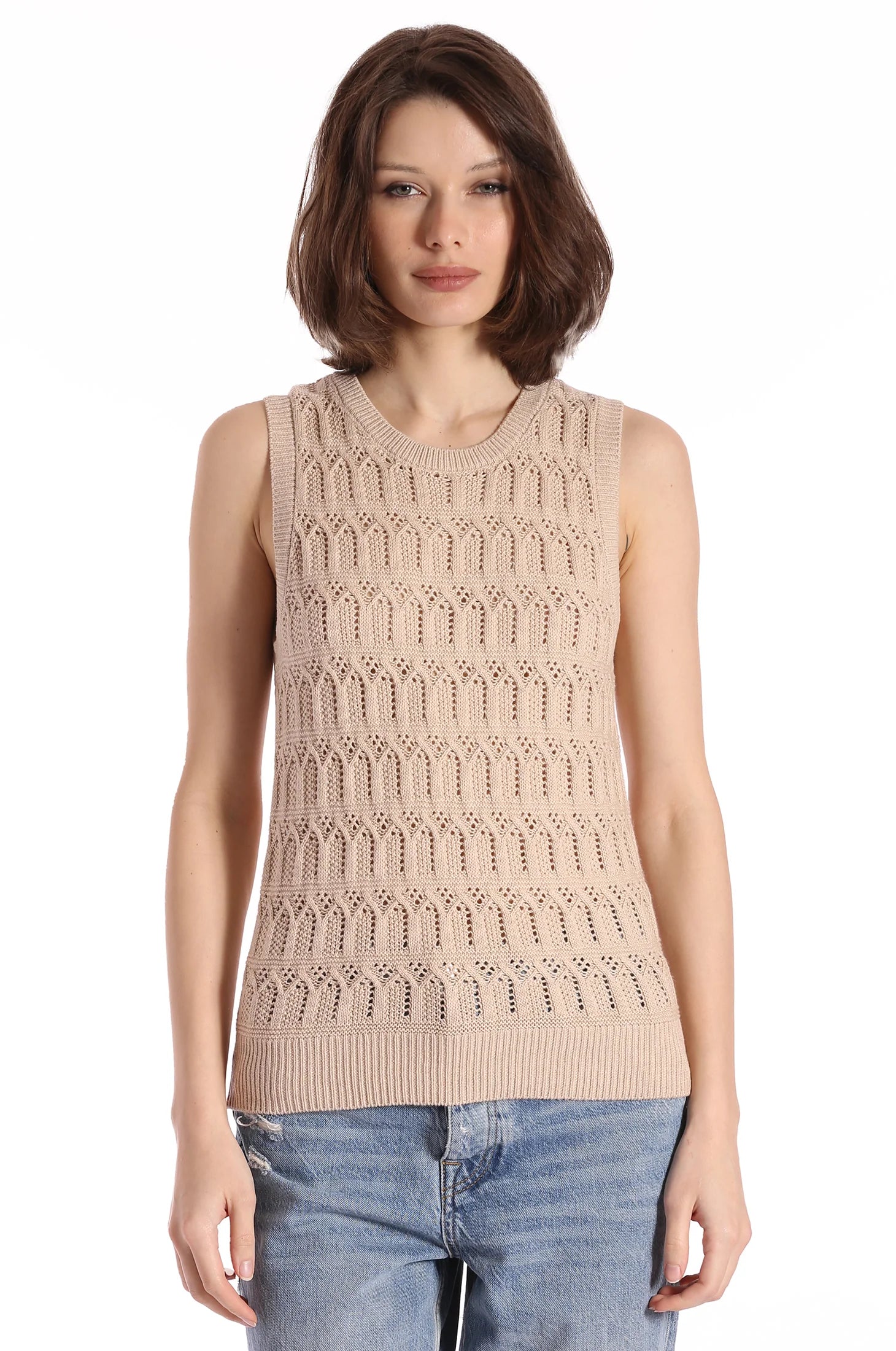 Cotton Cashmere Pointelle Tank