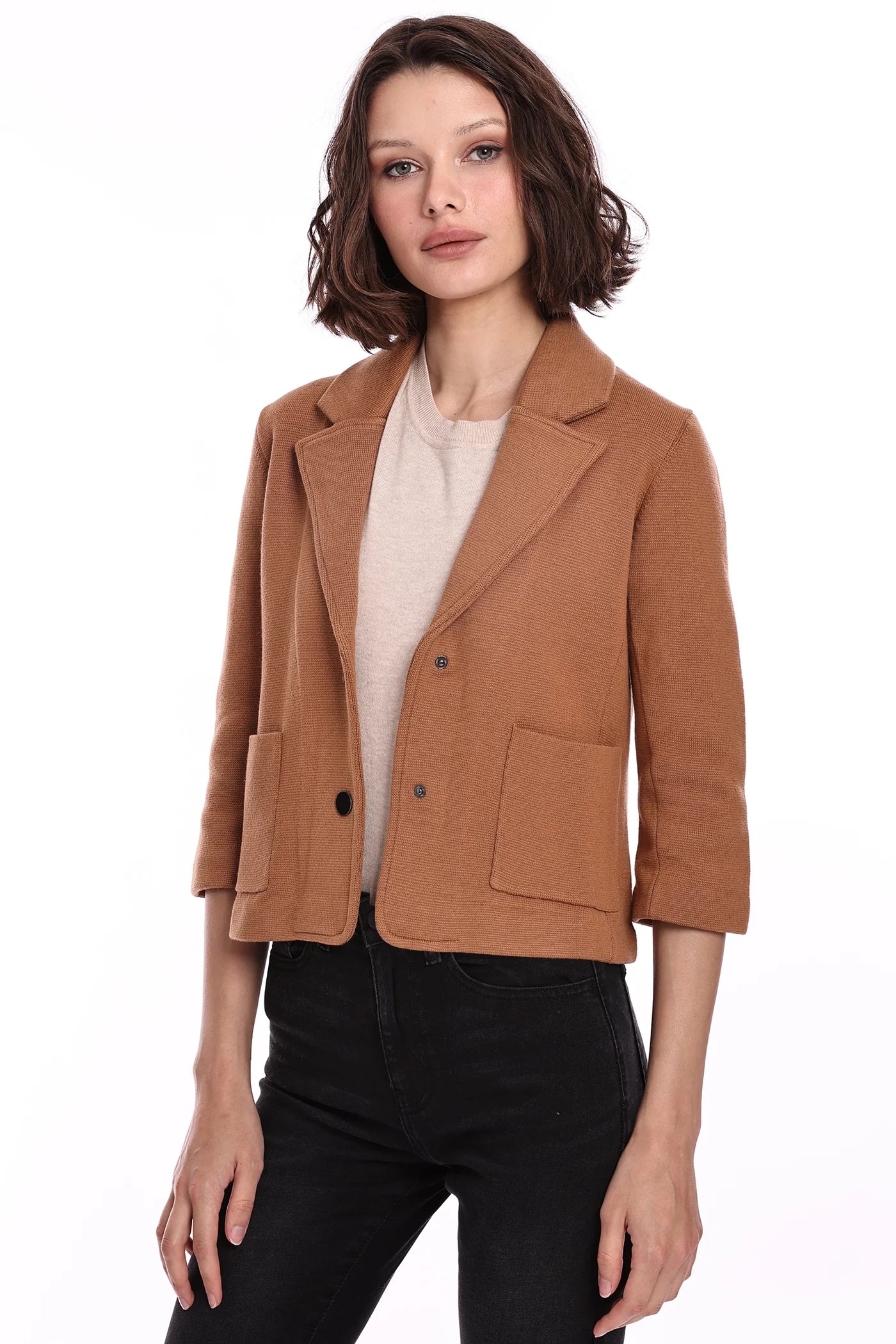 Cotton Blend Shrunken Blazer