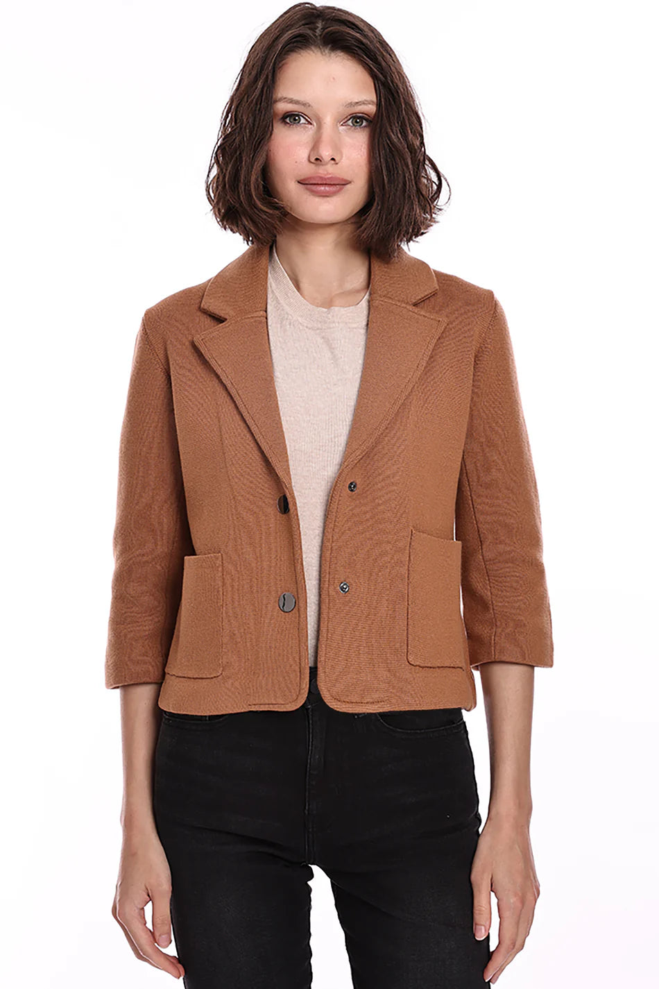 Cotton Blend Shrunken Blazer