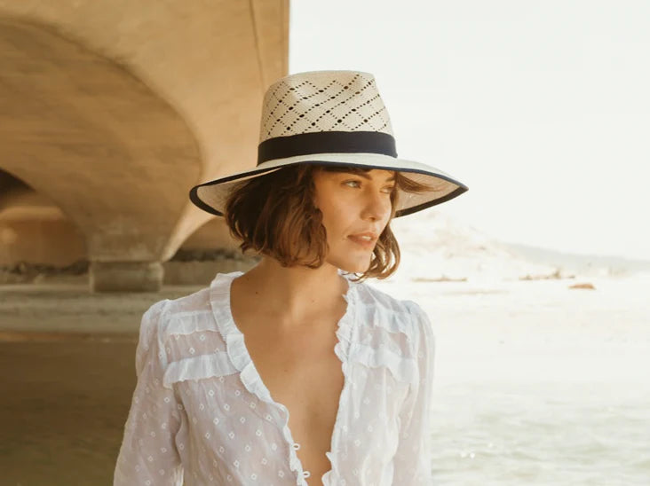 Marigold Hat: Natural/Navy