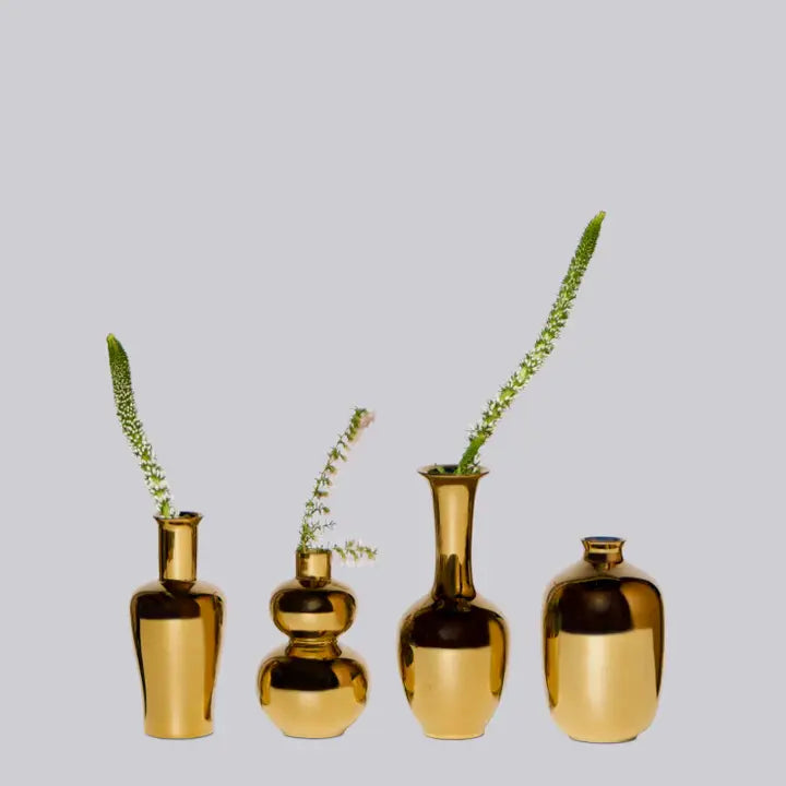 Metallic Gold Porcelain Mini Vase