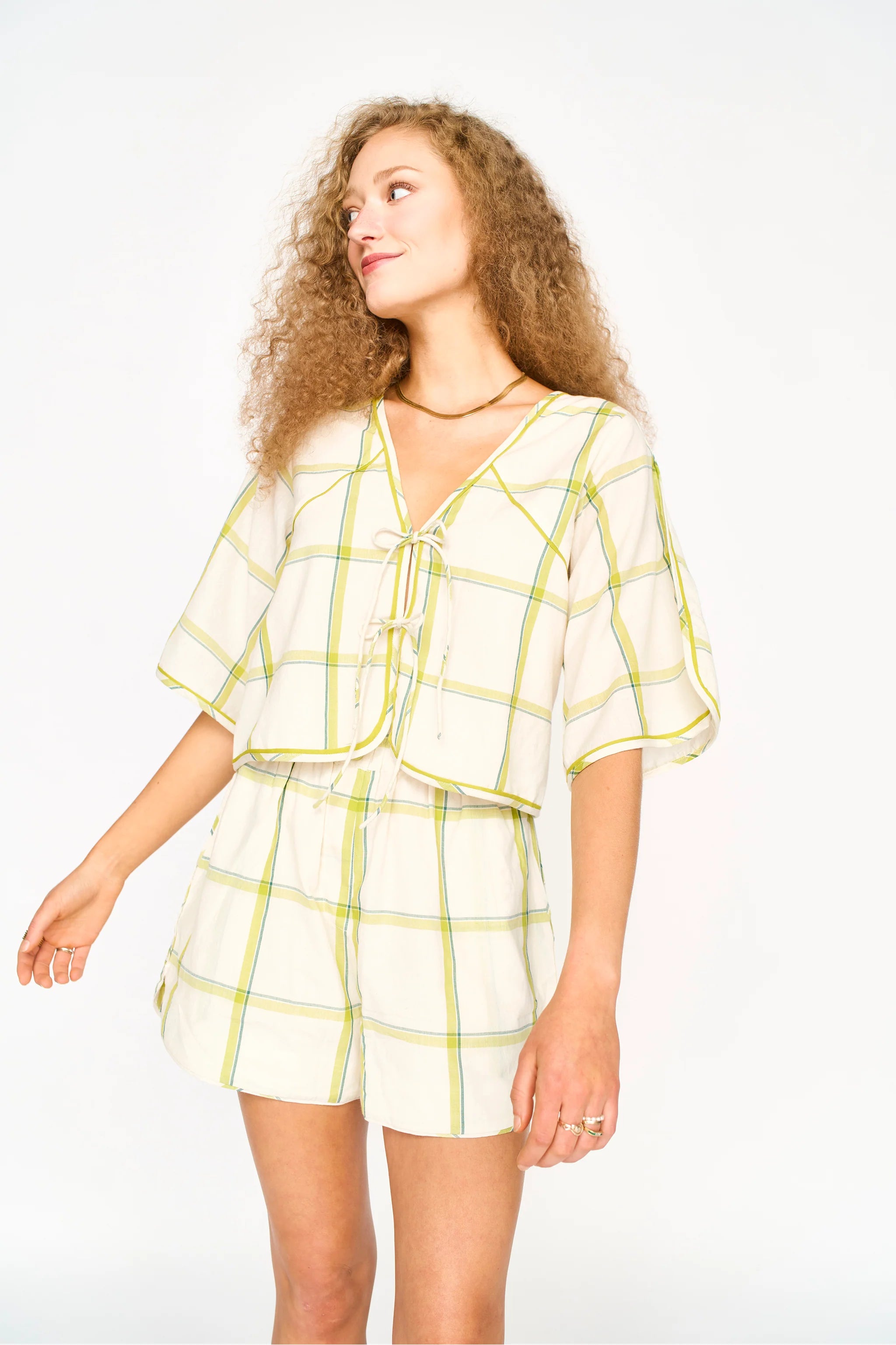 Mirth Track Short in Belize Plaid