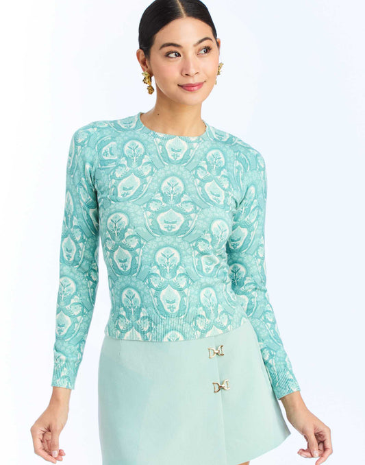 Phoebe Sweater in Trellis Aquarelle