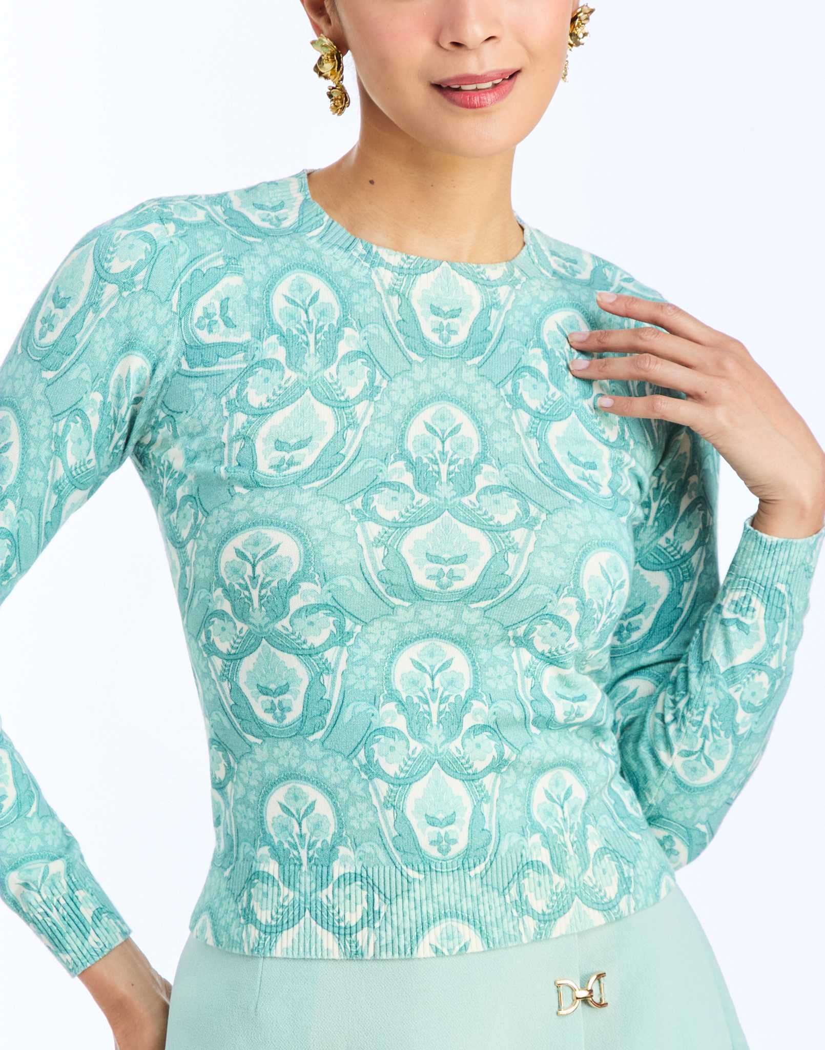 Phoebe Sweater in Trellis Aquarelle