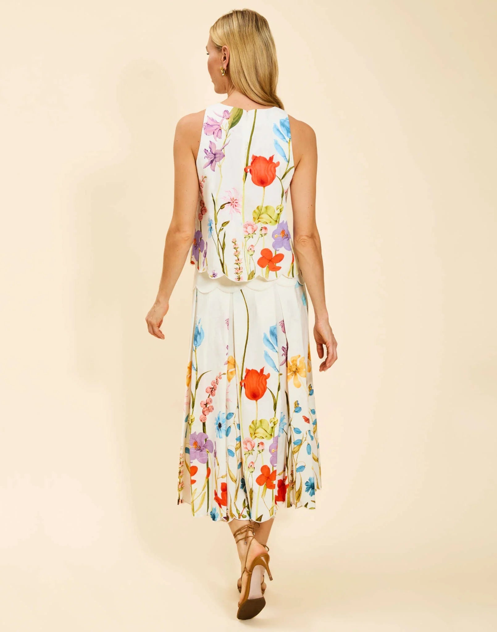 Prism Scallop Tank Top in Garden Muse